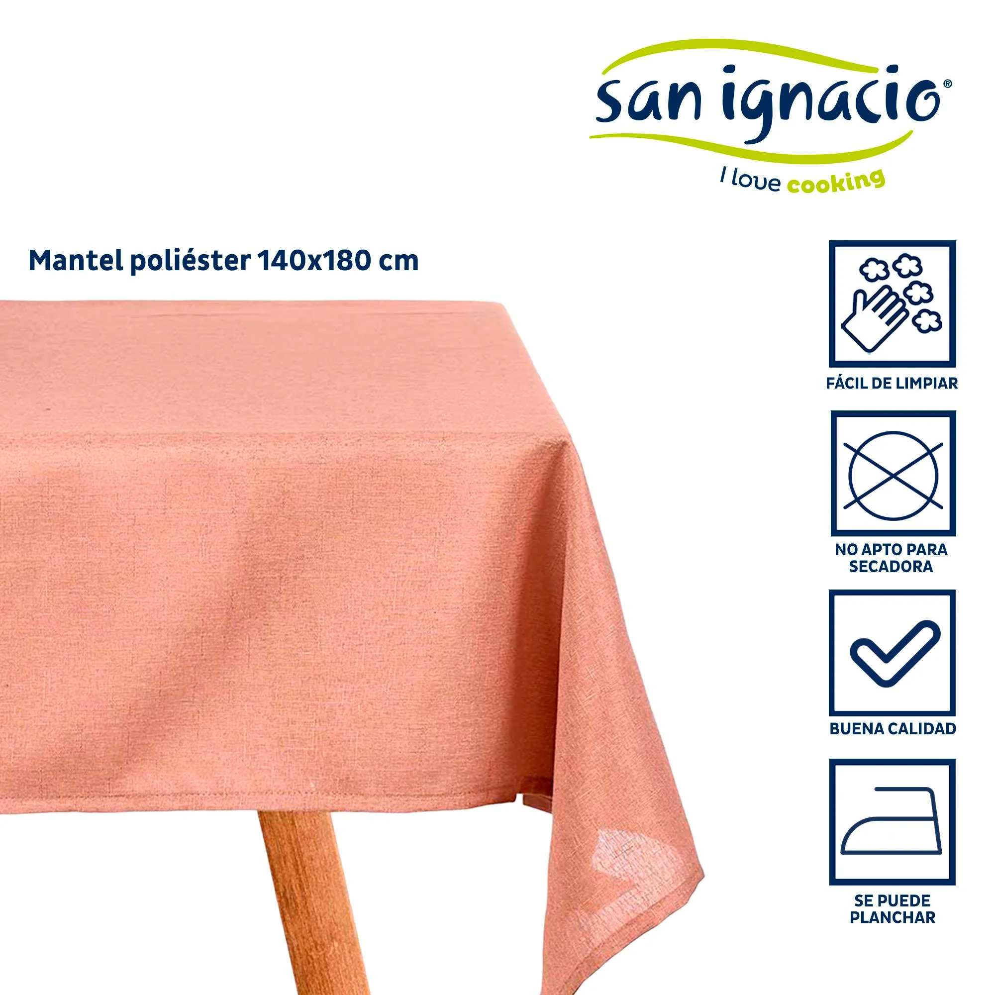 Mantel Poliester 140x180cm Rosa Palo Colección Kinvara - Image 2