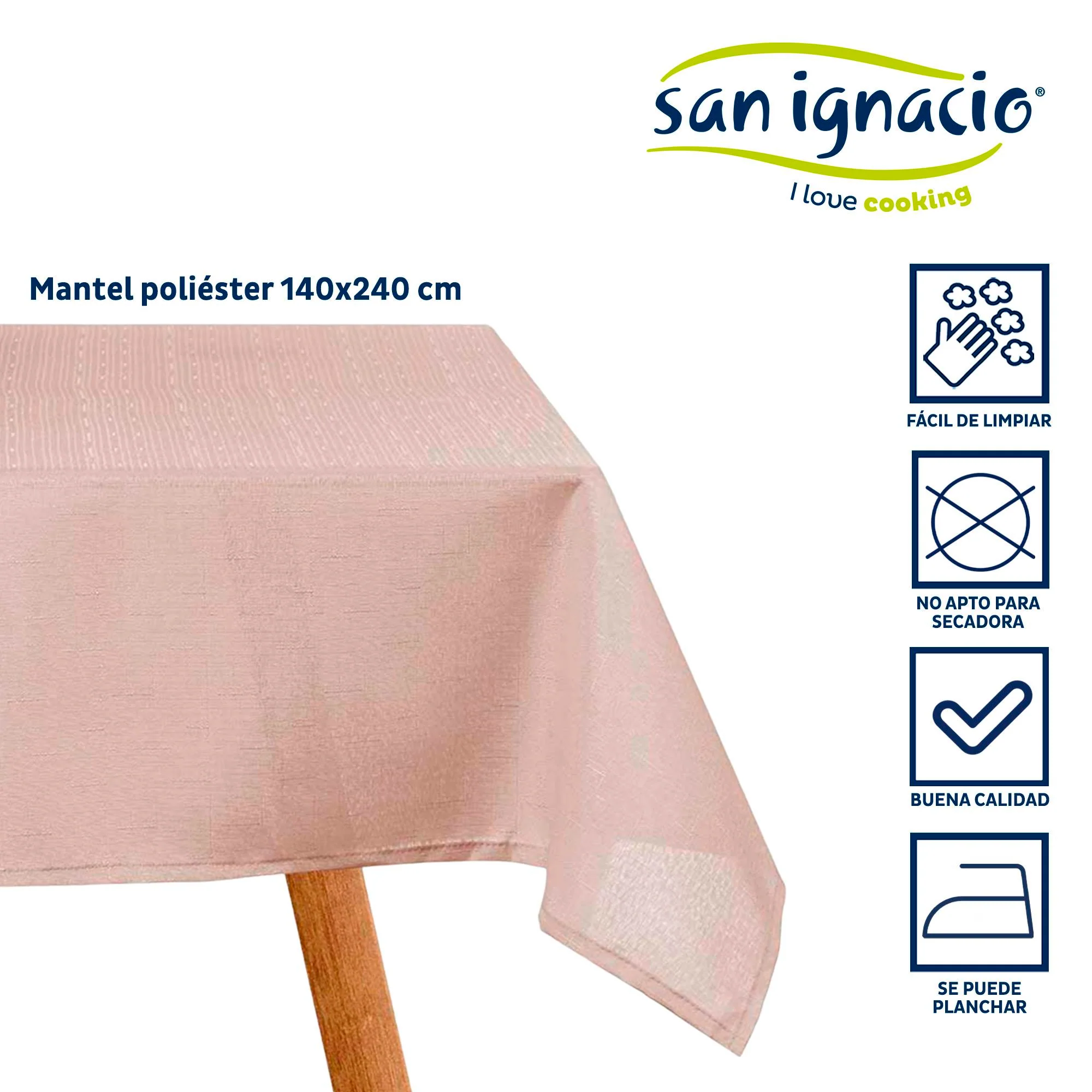 Mantel Poliester 140x240cm Gris Claro Colección Kinvara - Image 2