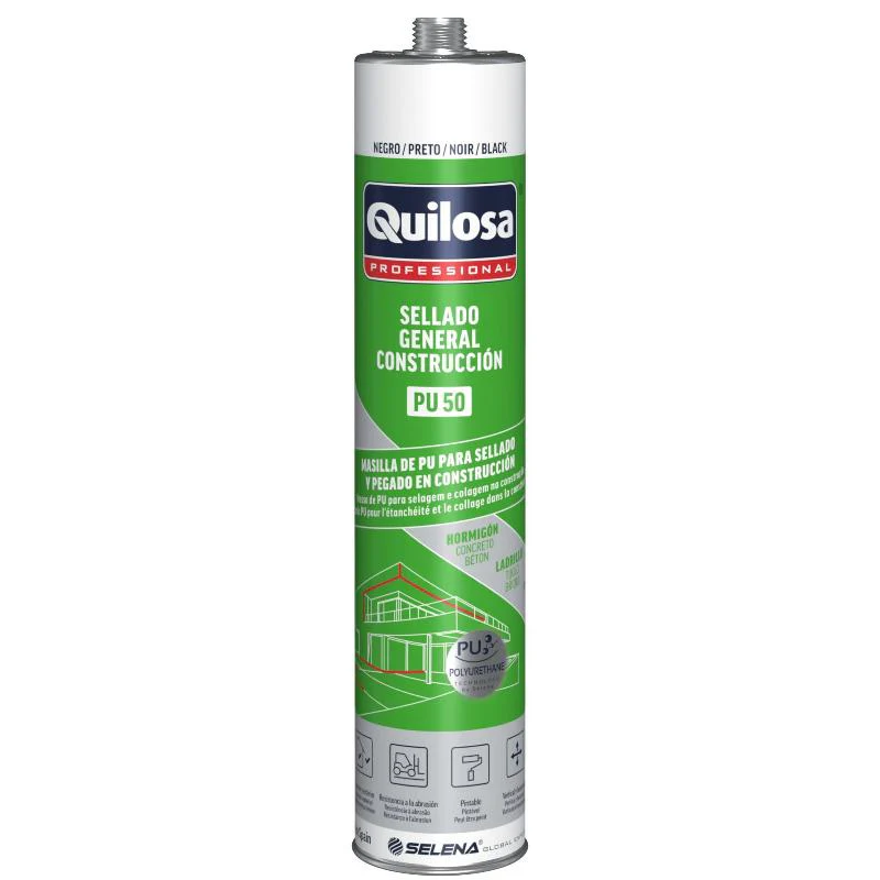Masilla Poliuretano Negra Cartucho 300 Ml.