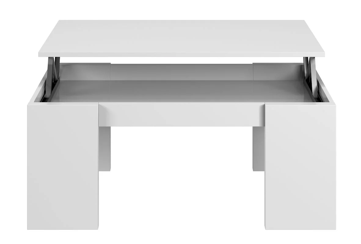 Mesa Centro Elevable Flow Blanco Brillo