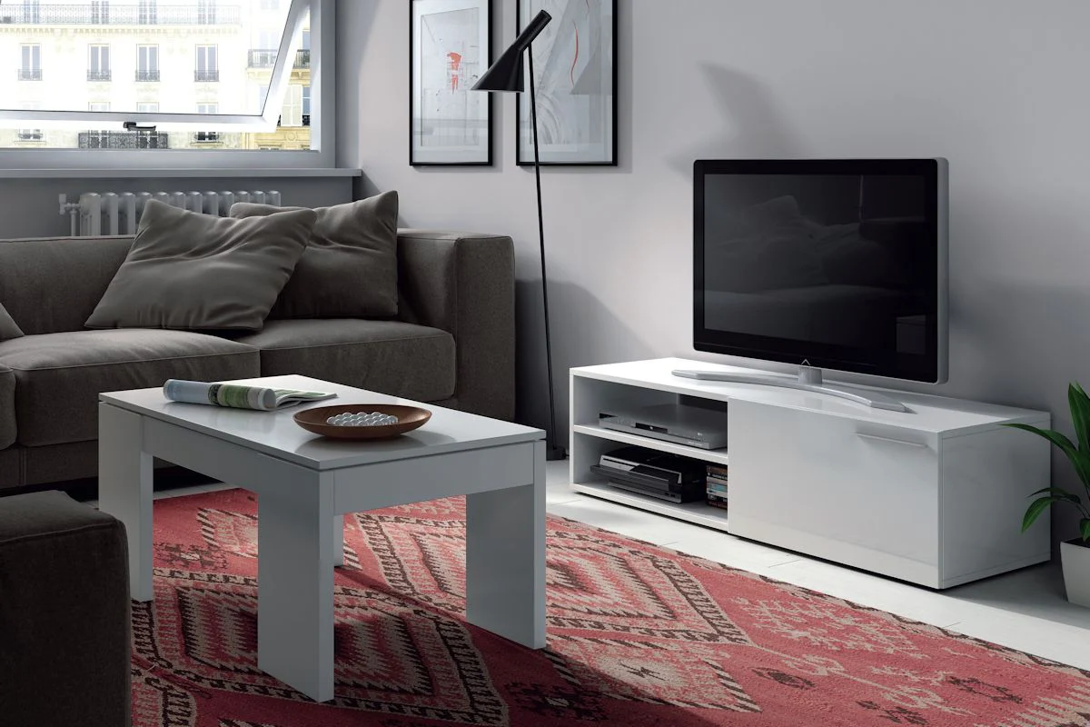 Mesa Centro Elevable Flow Blanco Brillo - Image 2
