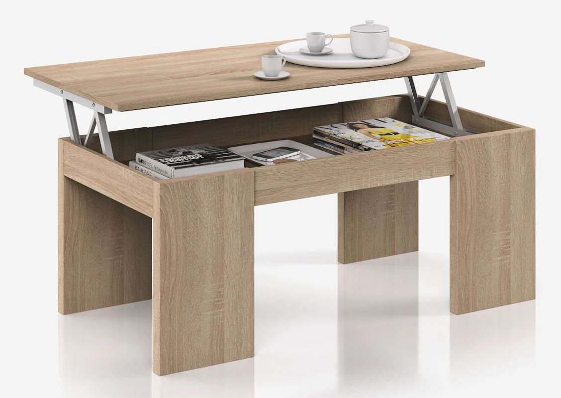 Mesa Centro Elevable Flow Roble