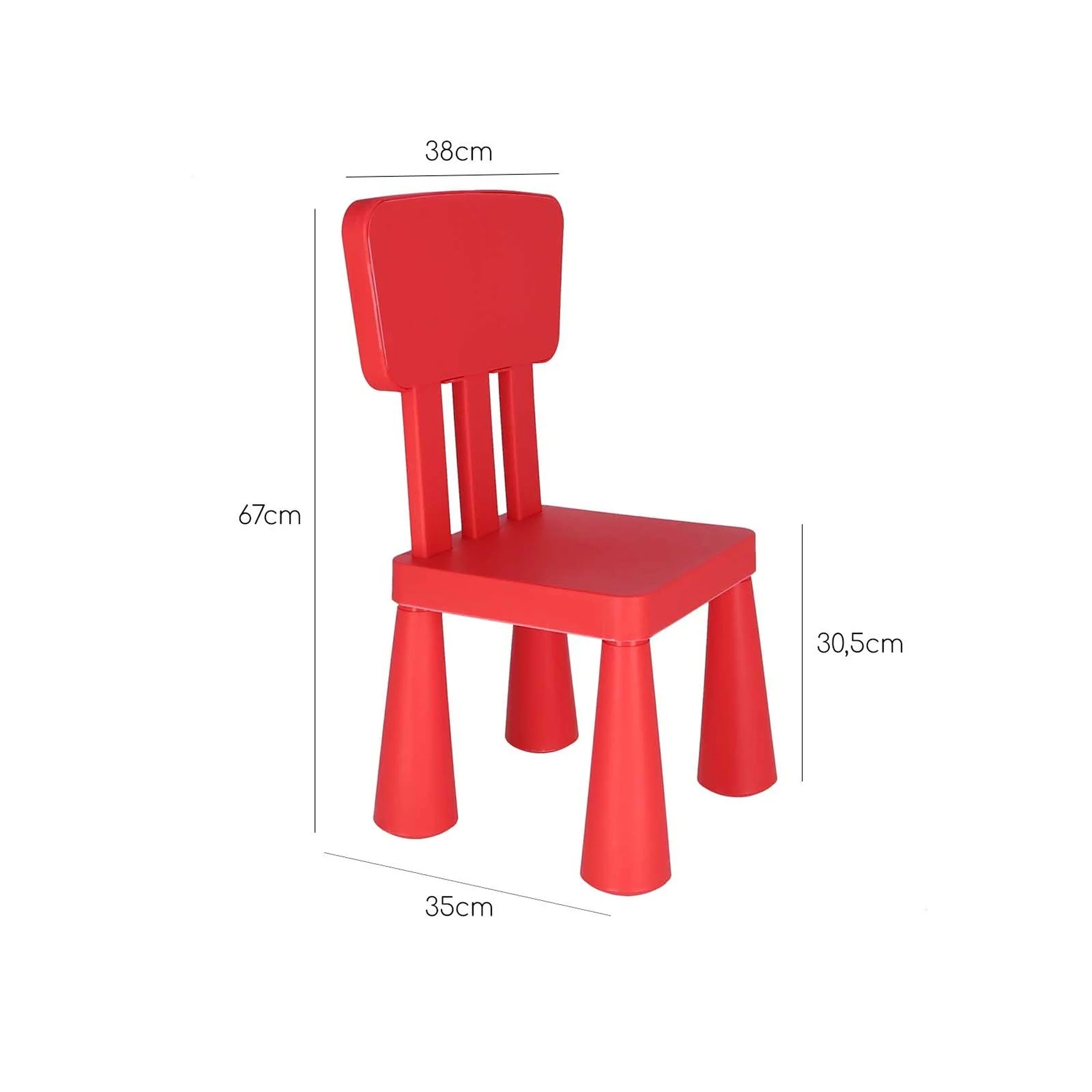 Mesita Infantil Rectangular Roja, Y 2 Sillas - Image 5