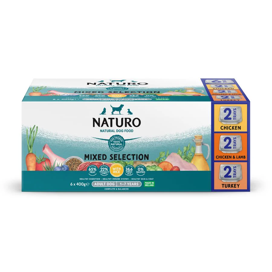 Naturo Comida Humeda Perro Con Arroz Multipack 400g X 6 Tarrinas