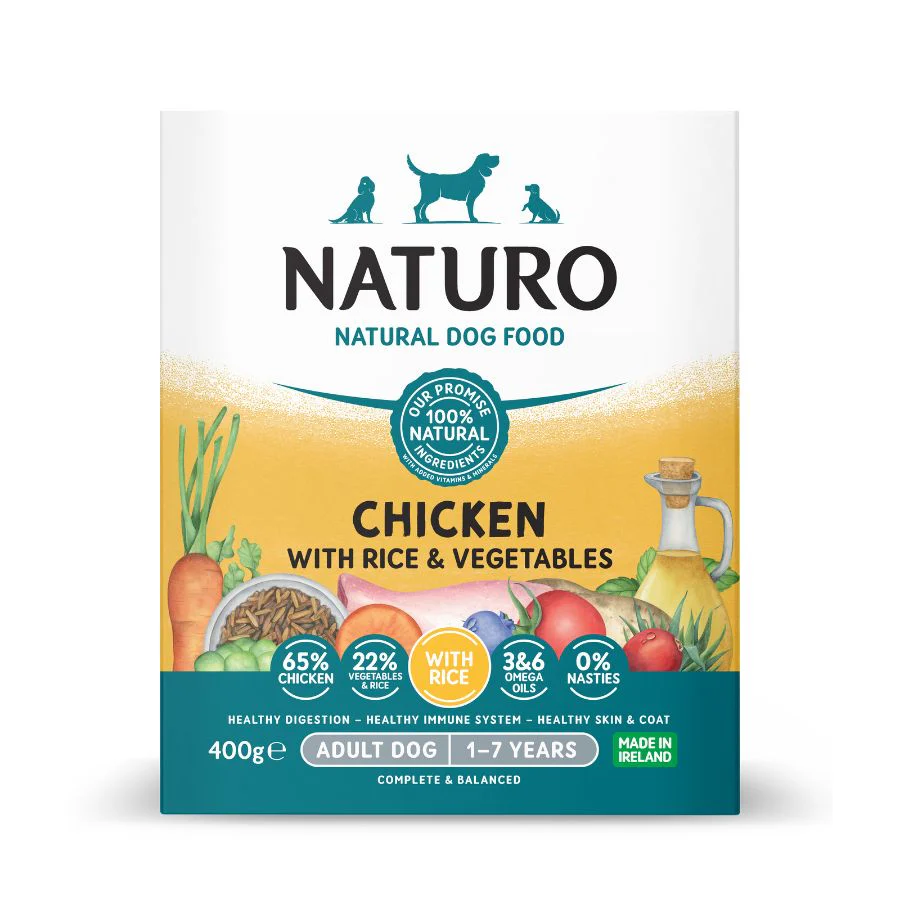 Naturo Comida Humeda Perro Pollo Arroz Y Veg 400g X 7 Tarrinas