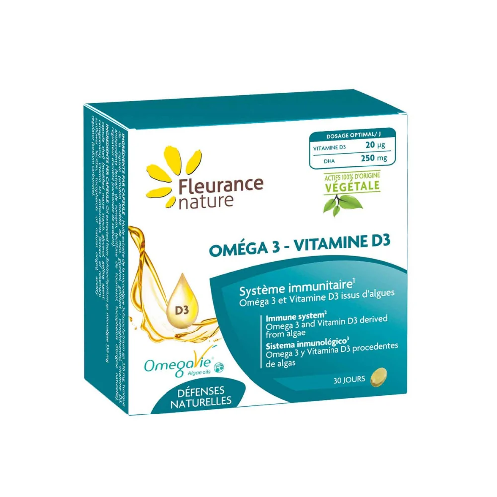 Omega 3 Vitamina D3 Fleurance Nature 30 Cápsulas
