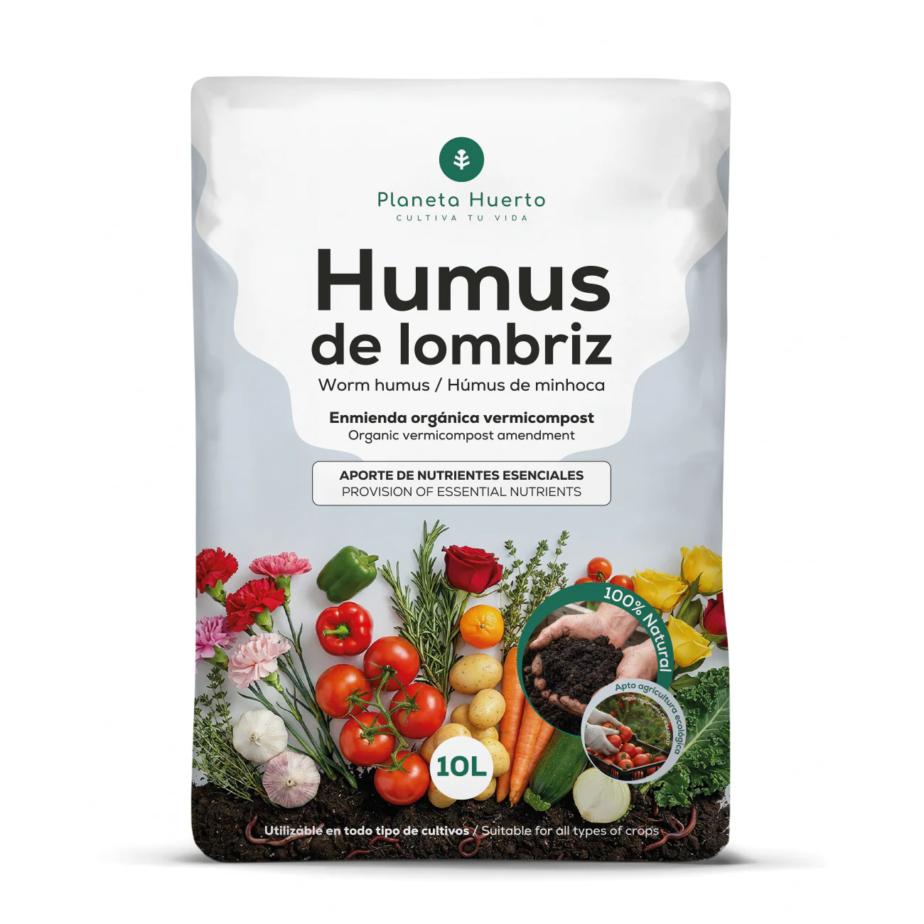 Pack 2x Humus de Lombriz 100% Natural Planeta Huerto 10 L - Image 2