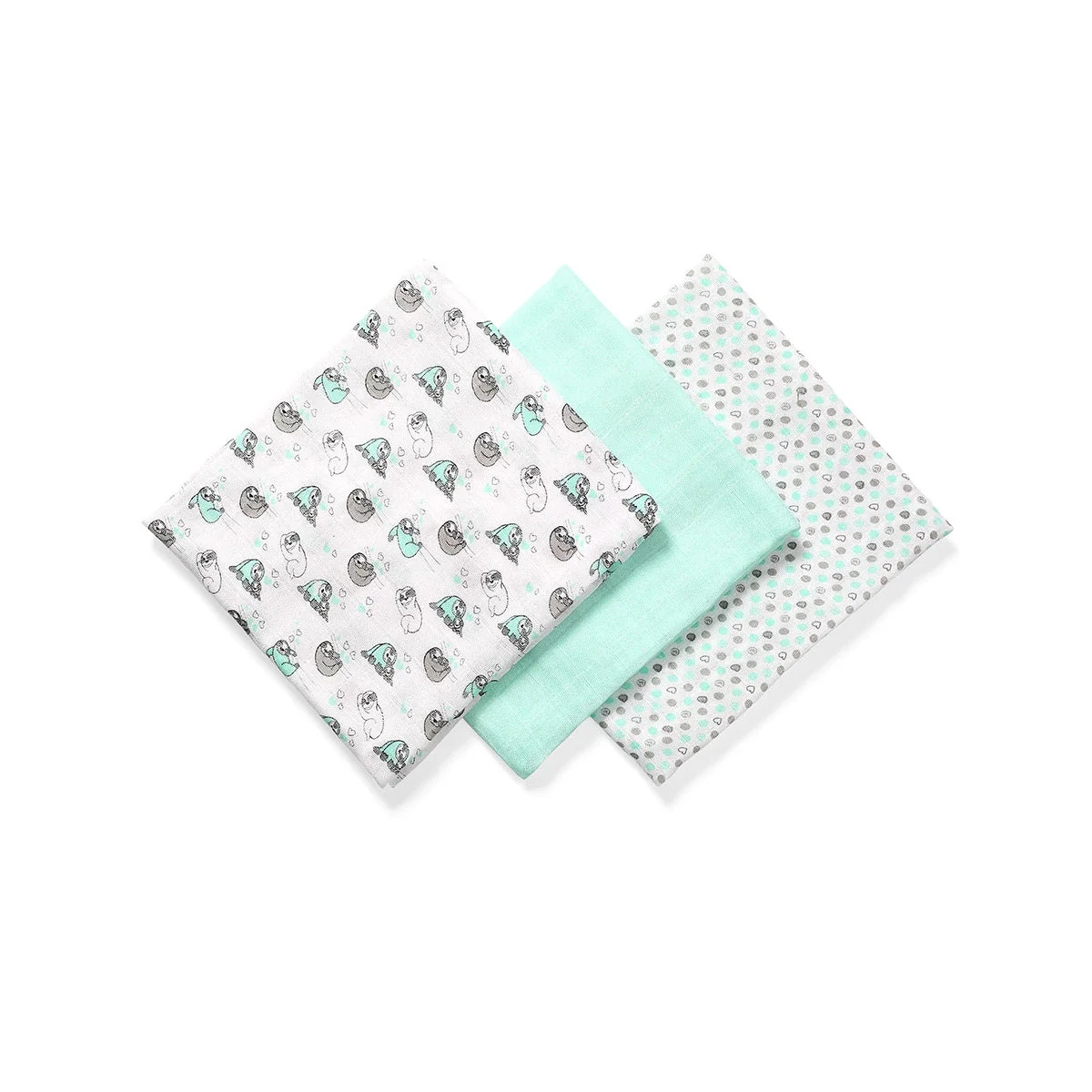 Pack 3 Muselinas Bambú Organico 70x70 Cm Mint - Image 3