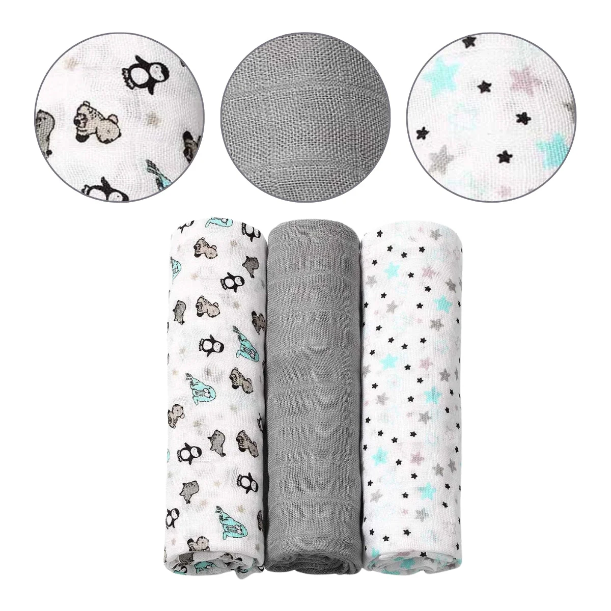 Pack 3 Muselinas Bambú Organico 70x70 Cm Mint - Image 5
