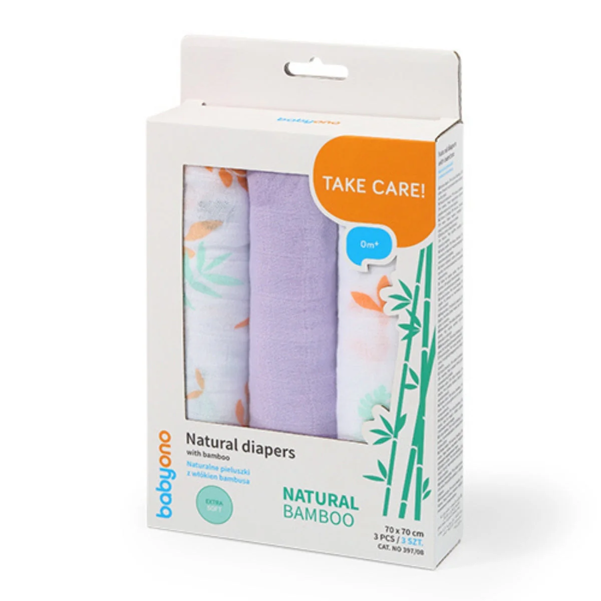 Pack 3 Muselinas Bambú Organico 70x70 Cm Violet