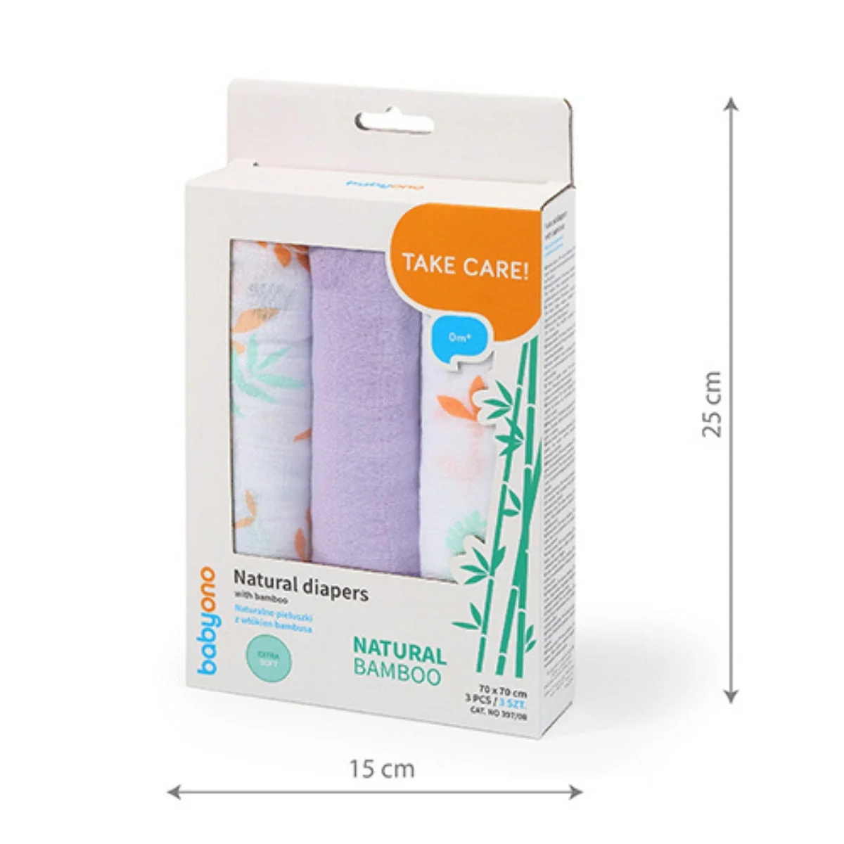 Pack 3 Muselinas Bambú Organico 70x70 Cm Violet - Image 3