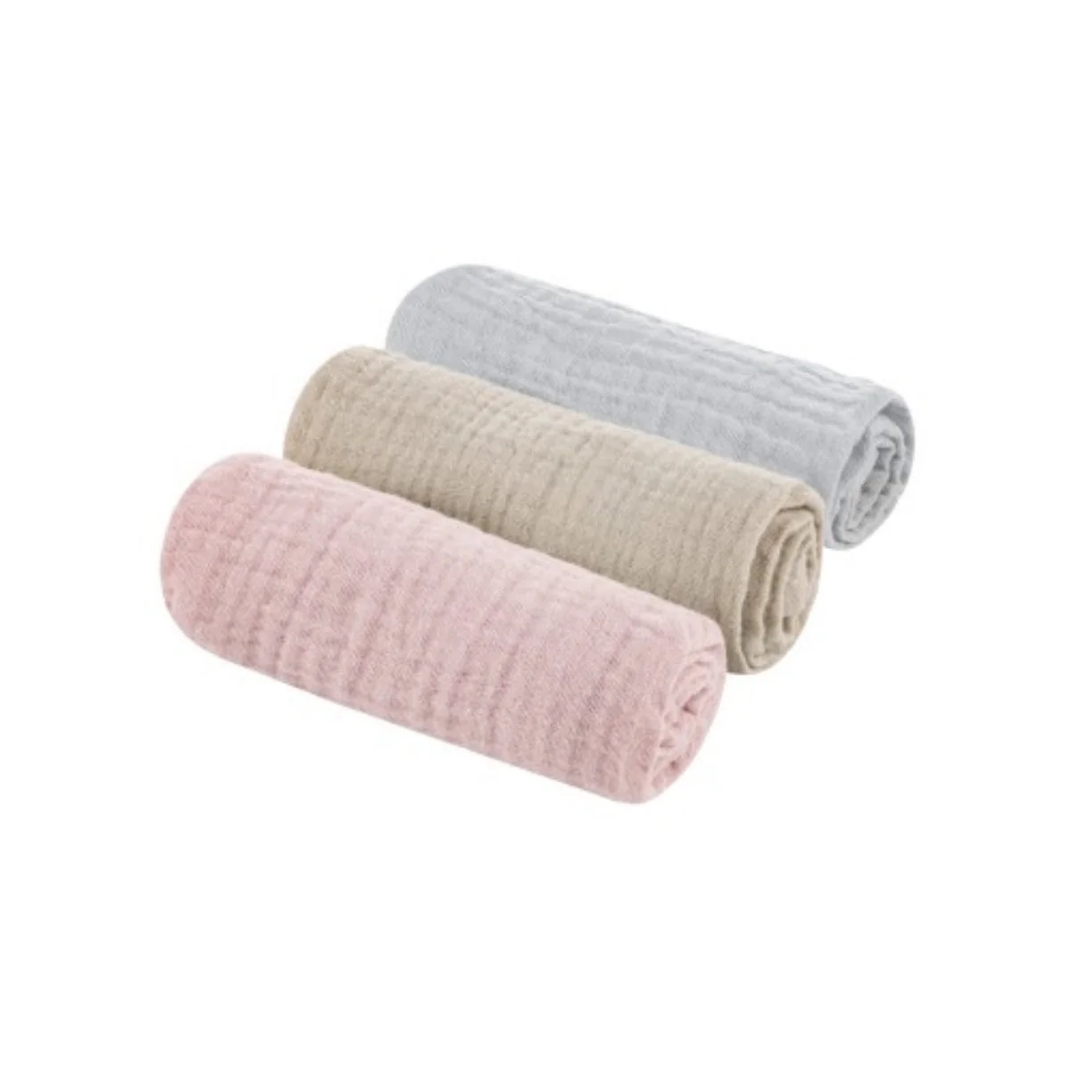 Pack 3 Muselinas De Algodón 30x30 Cm Grey-sand-rose