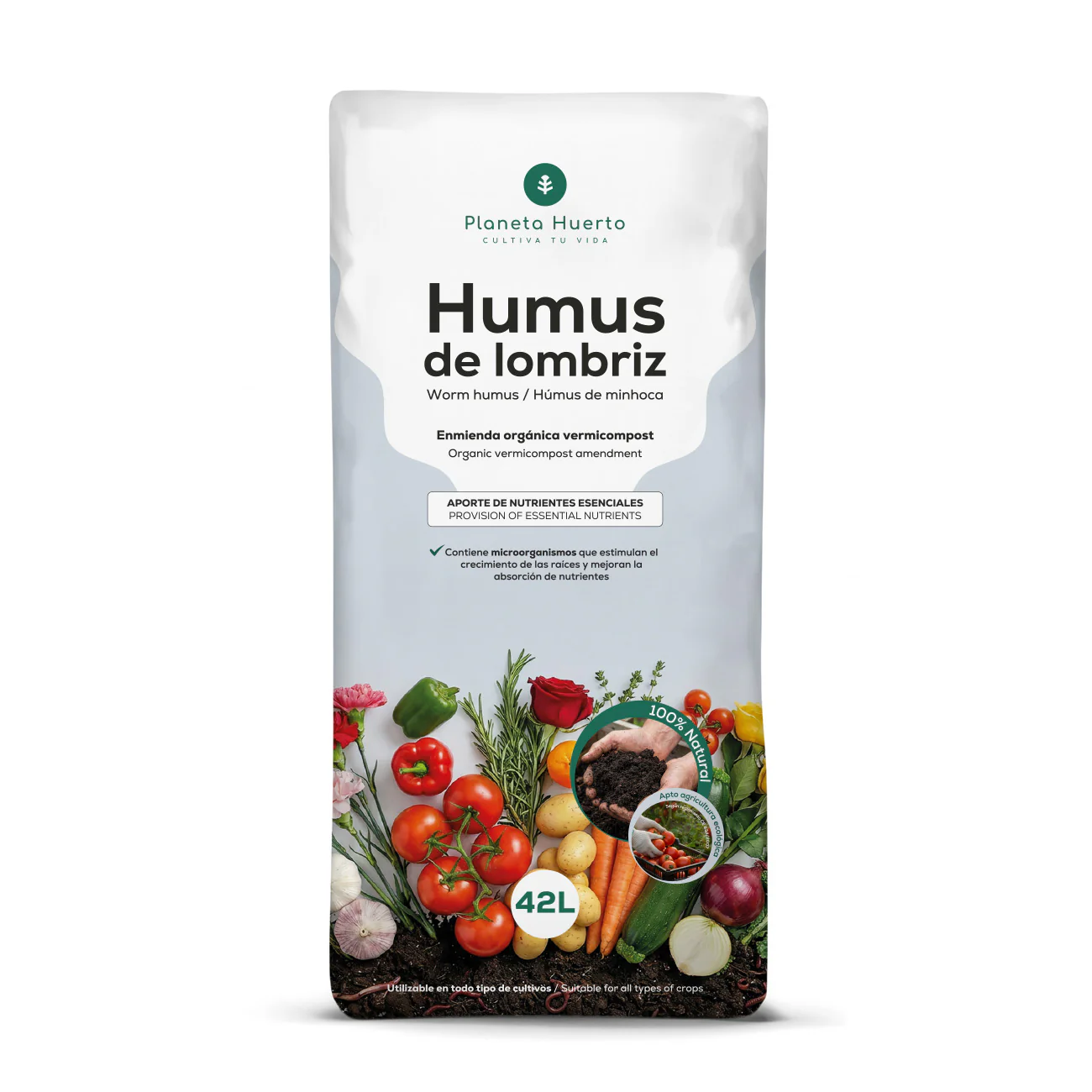 Pack 2x Humus de Lombriz 100% Natural Planeta Huerto 42 L - Image 2