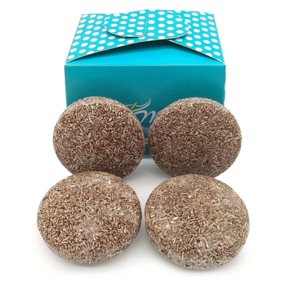 Pack 4 Champú Sólido para Cabello Fino - 100% Natural - Aporta Volumen, Brillo y Suavidad - Con Manteca y Polvo de Cacao