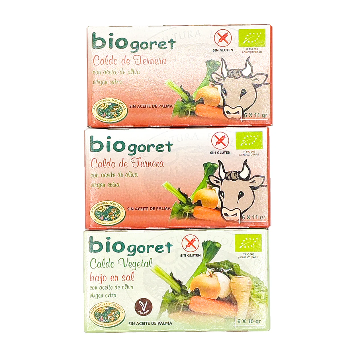 Pack Cubitos De Caldo De Ternera Y Verduras Bajo En Sal Eco Biogoret