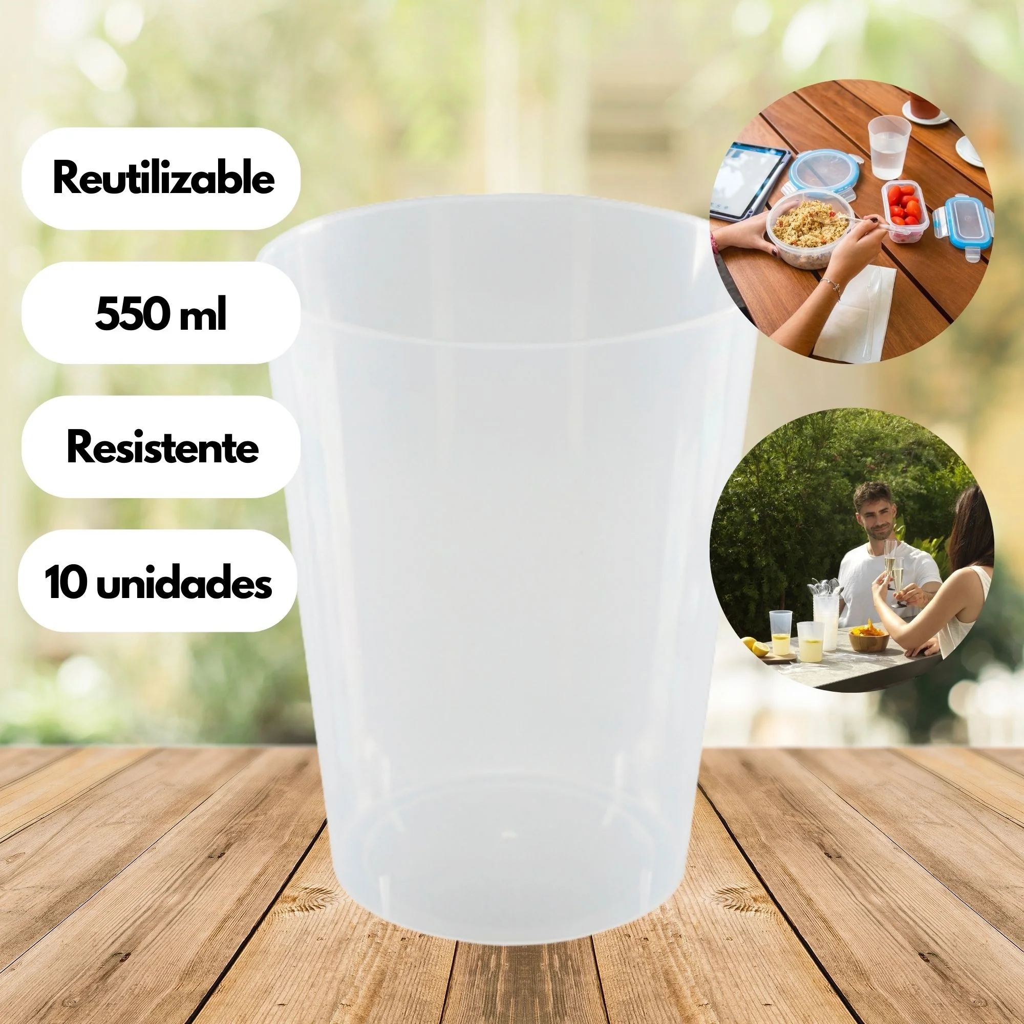 Pack De 20 Vasos Grande Reutilizable 550ml - Image 3