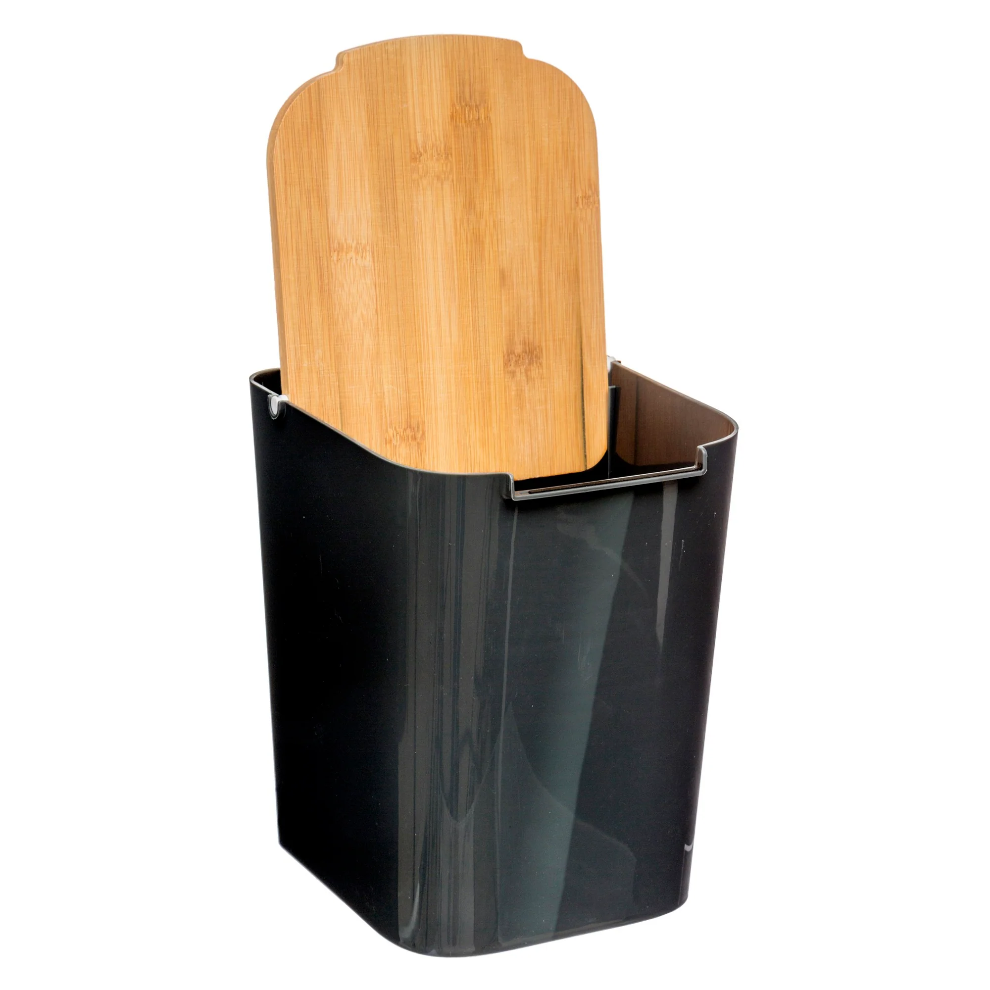 Papelera Con Tapa De Bambú Baltik 5l Negra - Image 2