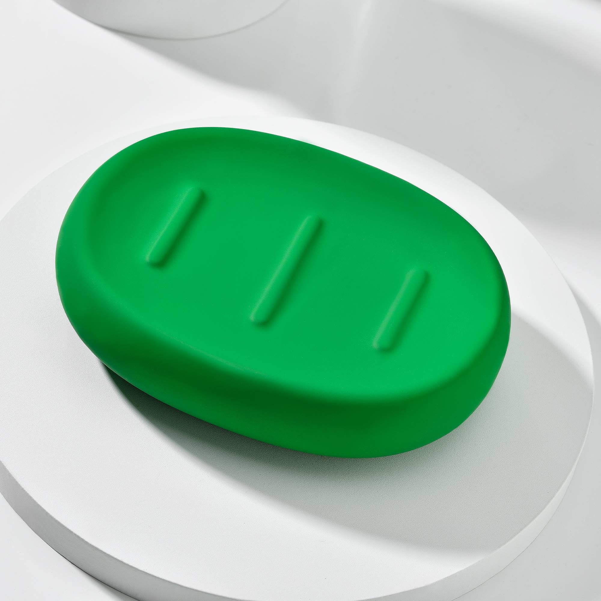 Plato Para Jabón De Baño En Cerámica Verde - Image 2
