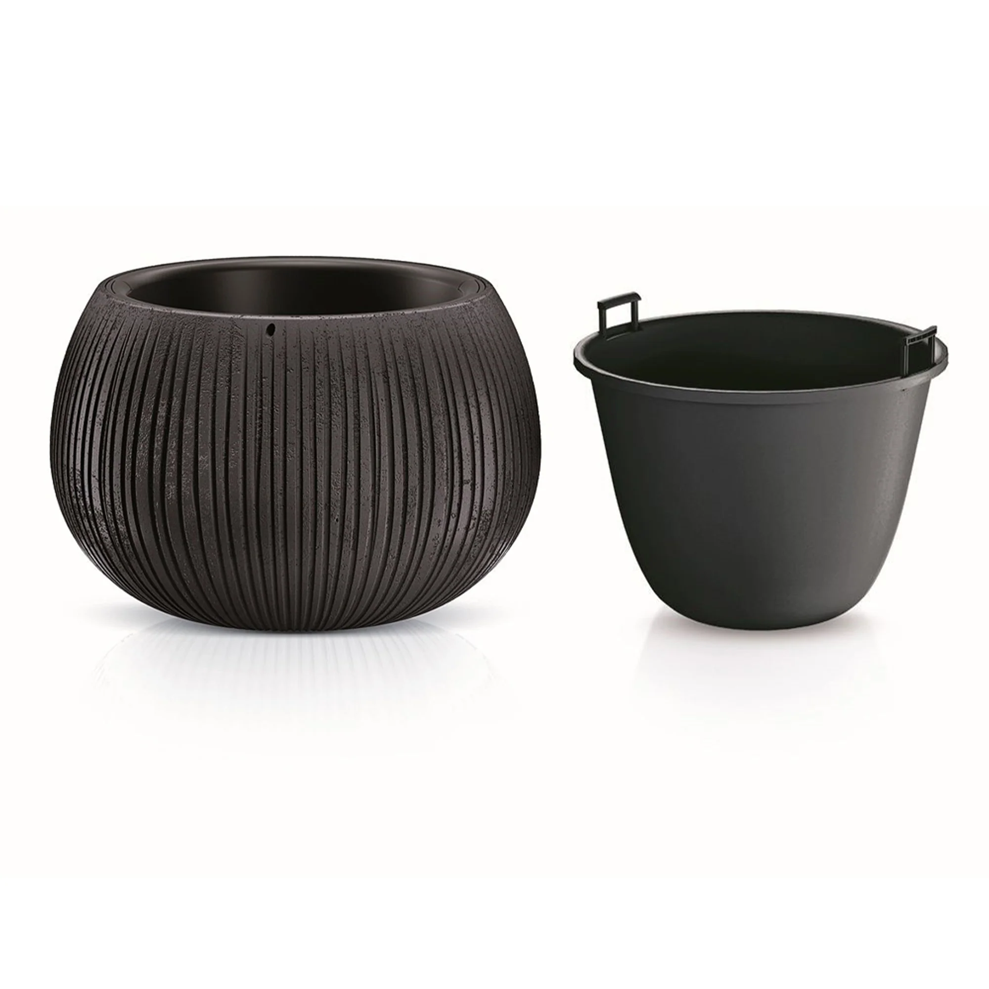 Prosperplast Beton Bowl De Plástico Con Depósito En Color Cemento Negro, 11 (alto) X 14,4 (ancho) X 14,4 (profundo) Cms - Image 3