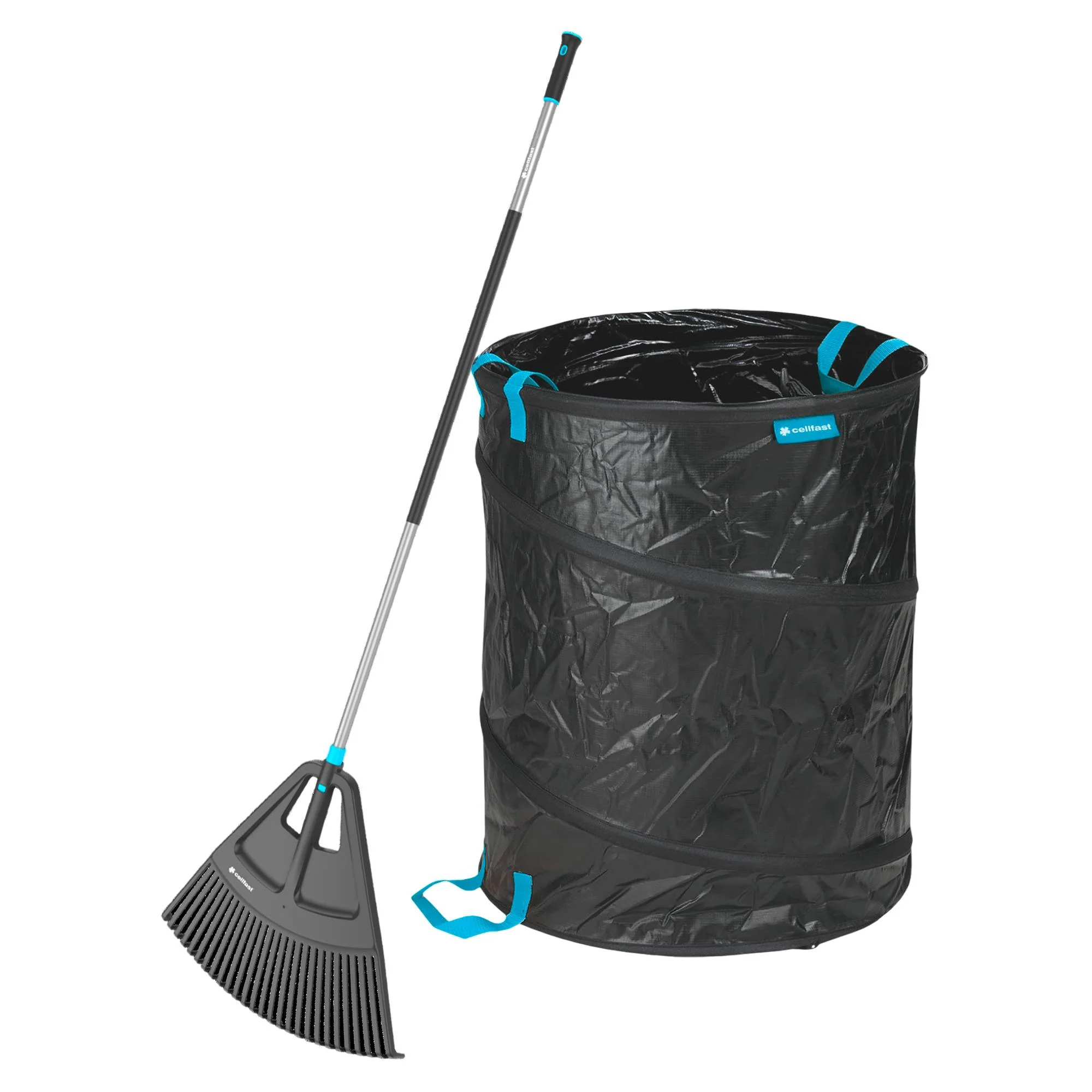 Rastrillo Modelo Abanico Energo + Bolsa De Jardín Emergente De 172 Litros.