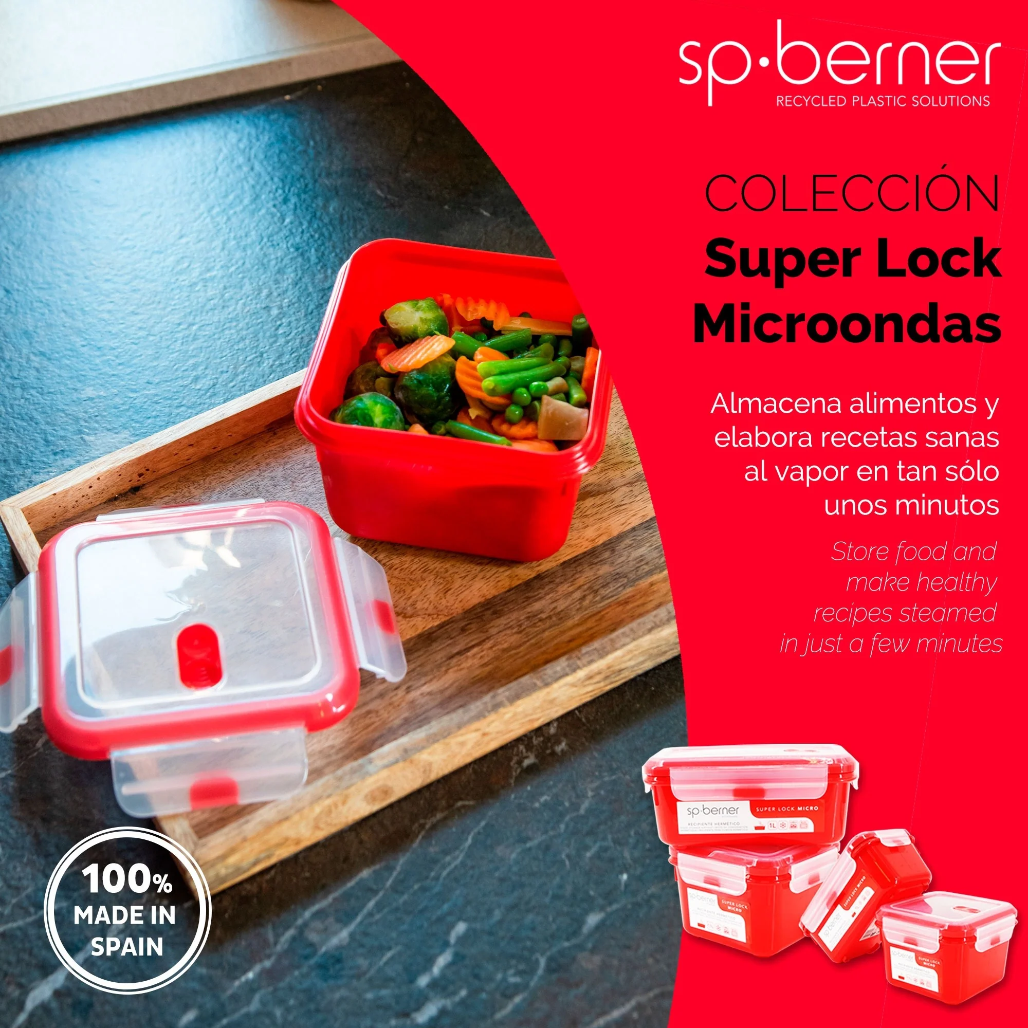 Reacondicionado - Hermético Super Lock Micro 680ml Apto Para Cocina Al Vapor En El Microondas, Ideal Transporte Y Almacenamiento De Alimentos, Cierre - Image 2