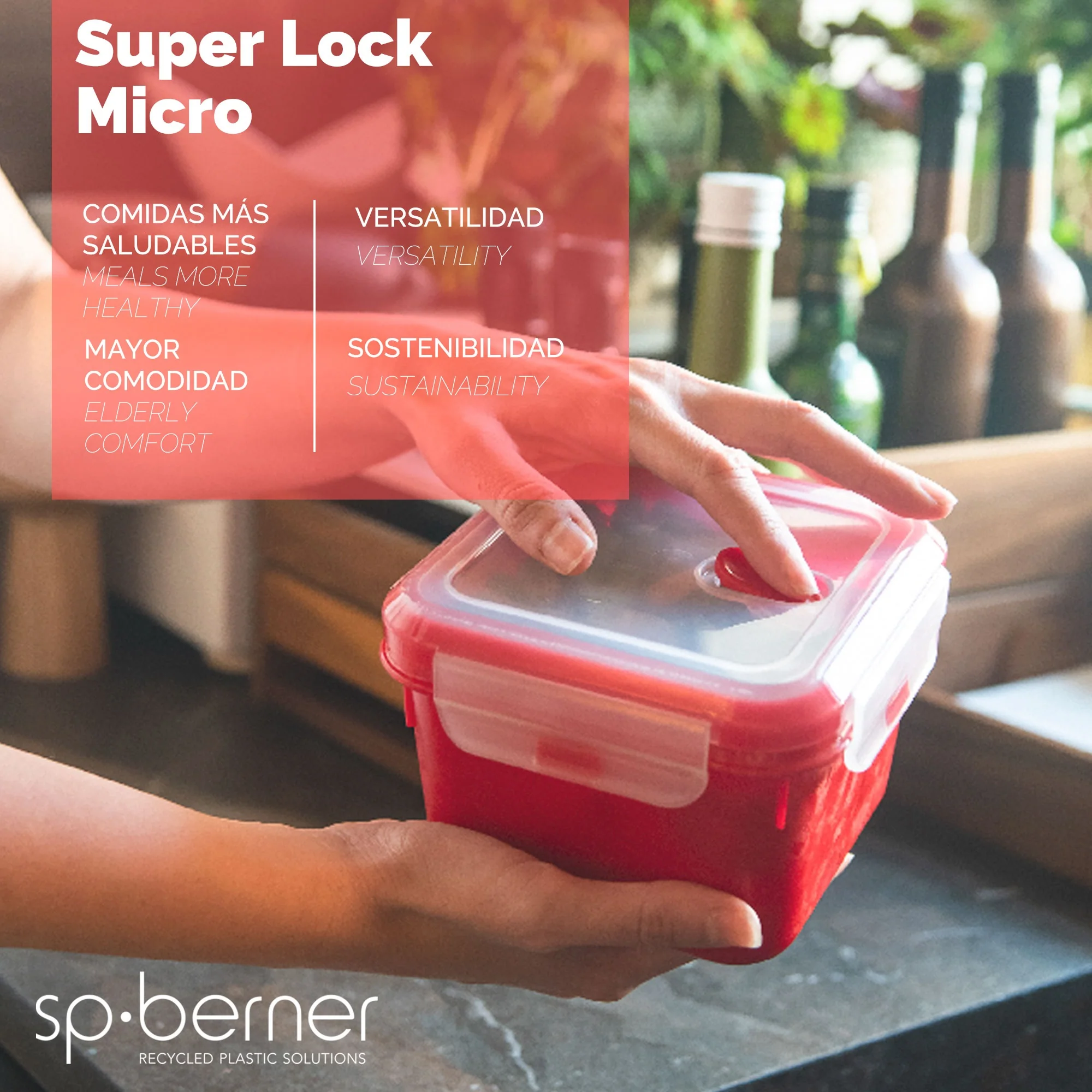 Reacondicionado - Hermético Super Lock Micro 680ml Apto Para Cocina Al Vapor En El Microondas, Ideal Transporte Y Almacenamiento De Alimentos, Cierre - Image 4