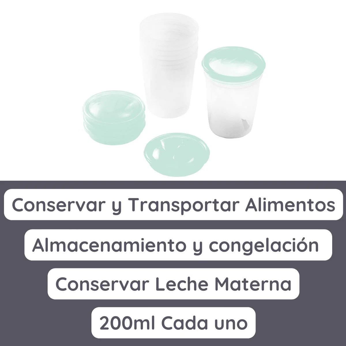 Recipientes Para La Leche Y Alimentos Pack 4 Unid. - Image 4