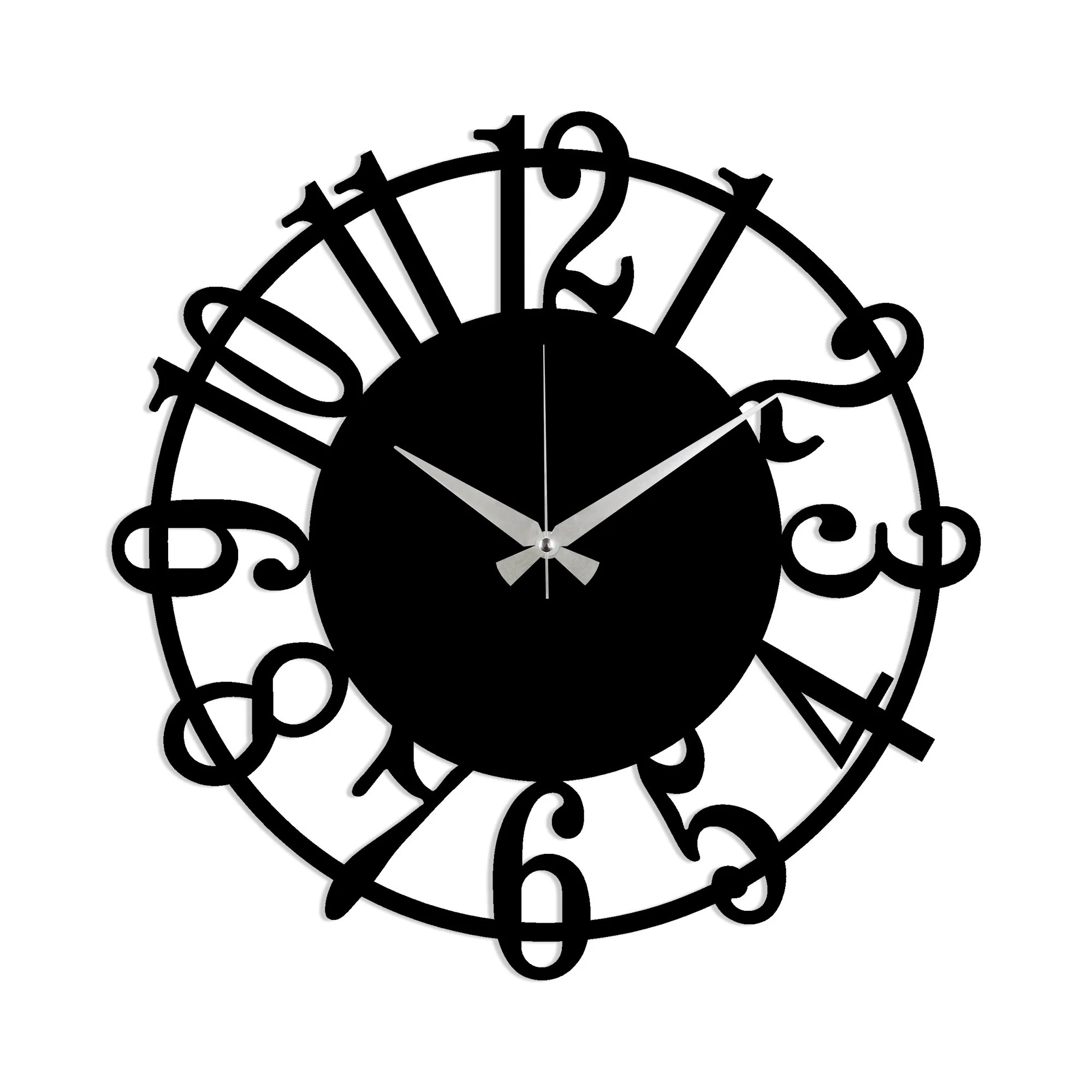 Reloj De Pared Circular Metal Estilo Números