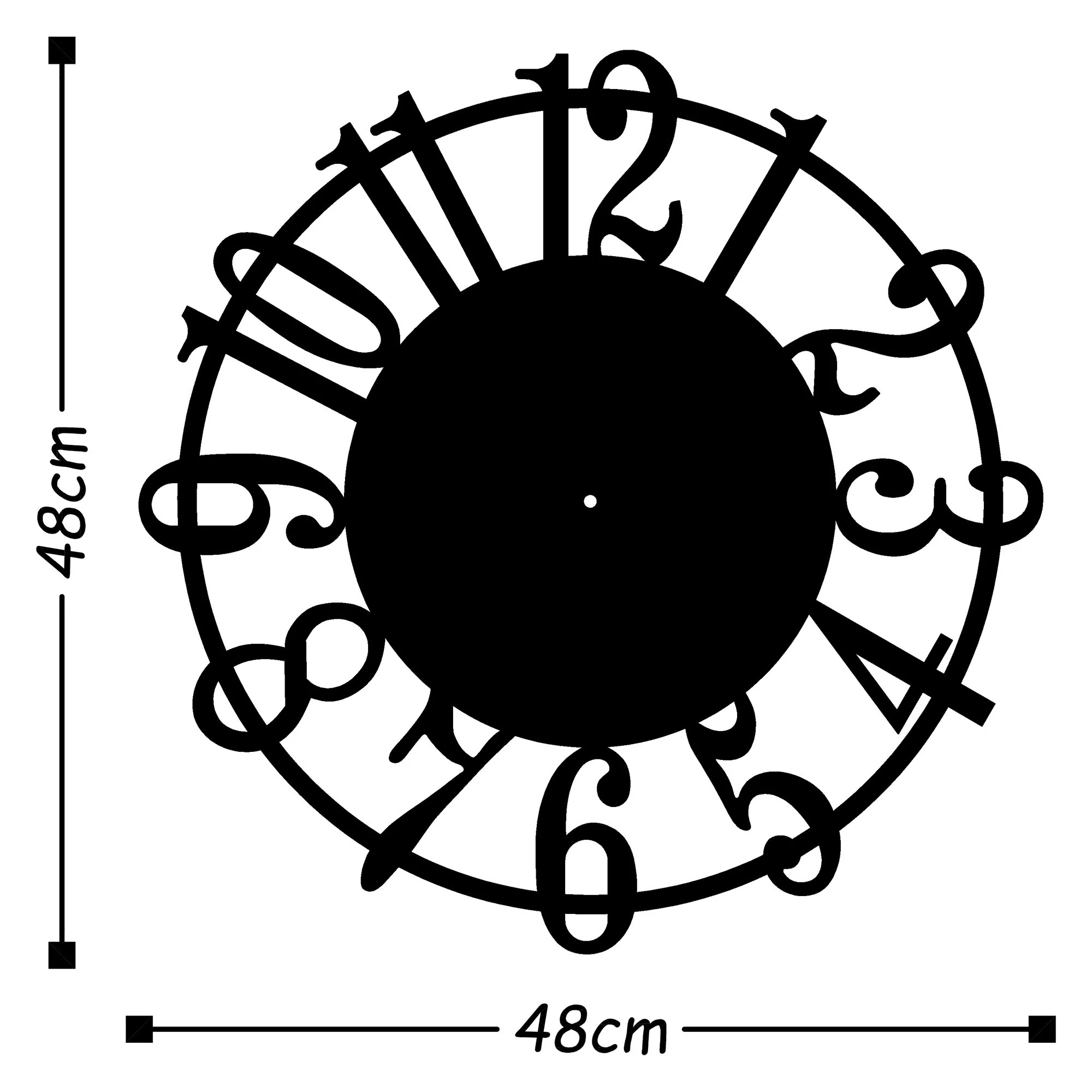 Reloj De Pared Circular Metal Estilo Números - Image 2