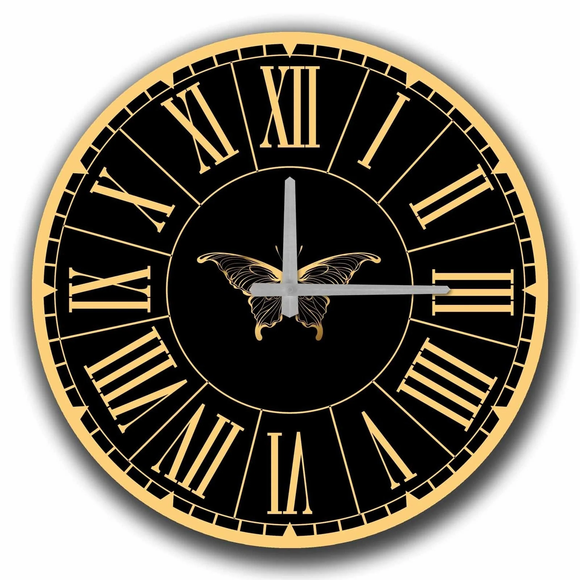 Reloj Mdf Dorado Y Blanco