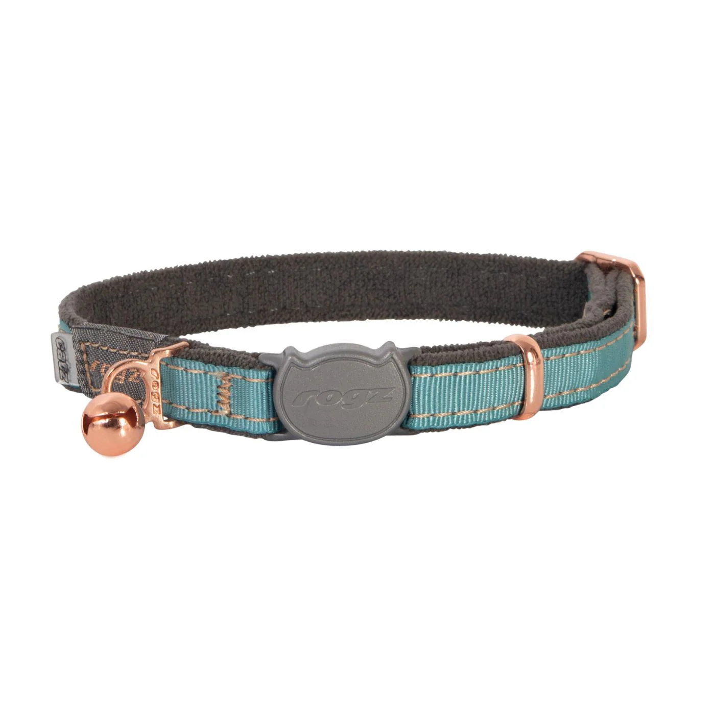 Rogz Collar Para Gato Turquesa Con Bronce Urbancat Cb271-tm