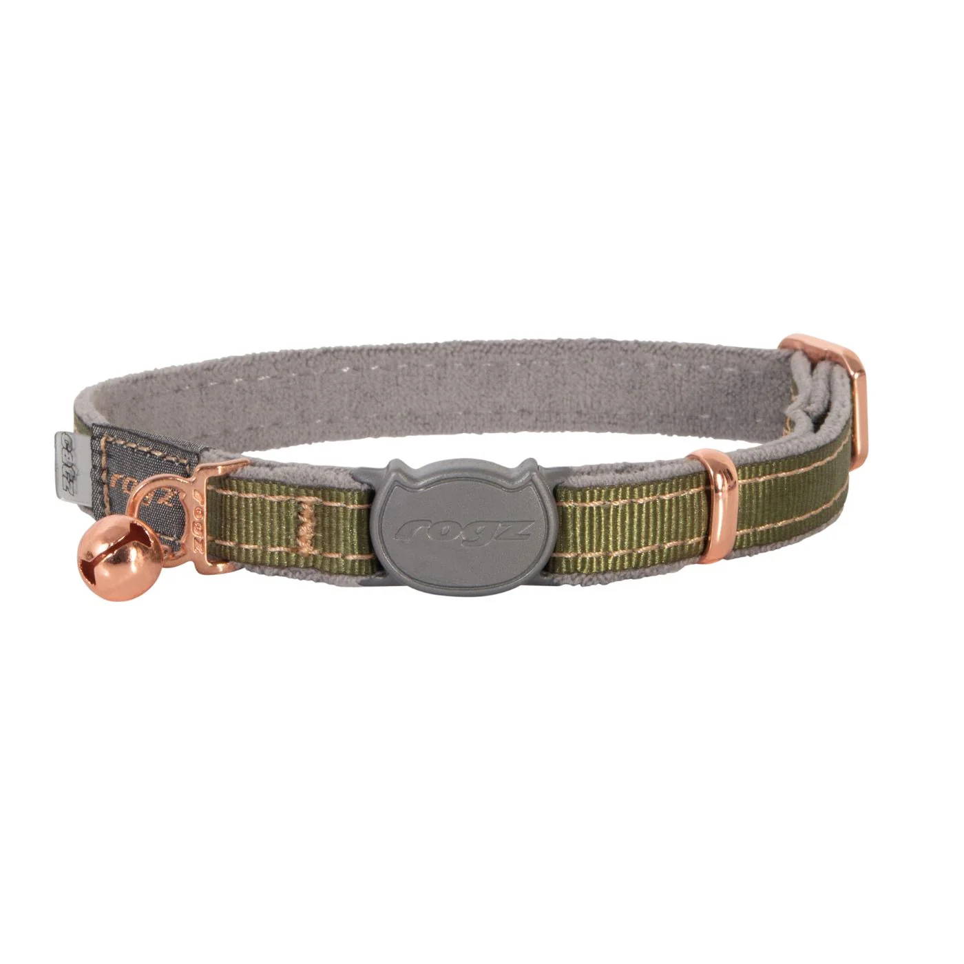 Rogz Collar Para Gato Verde Con Bronce Urbancat Cb271-ot