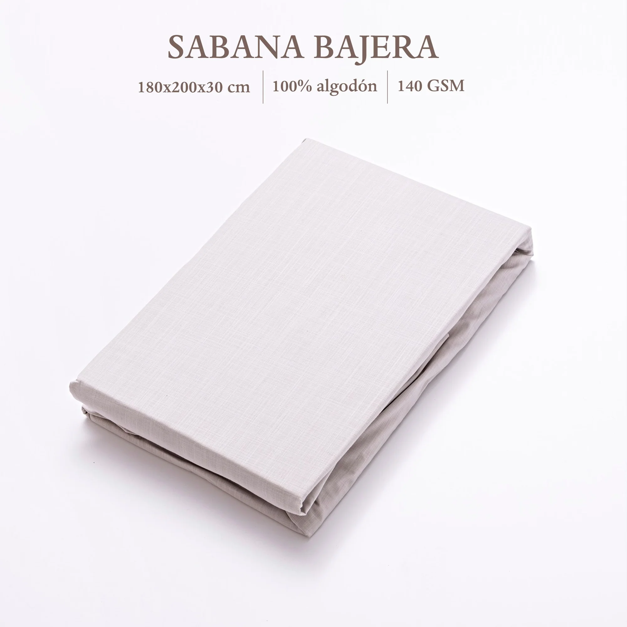 Sábana Bajera Gris 180x200+30 100% Algodón 140gsm Gris Haze Scalpers Home - Image 2