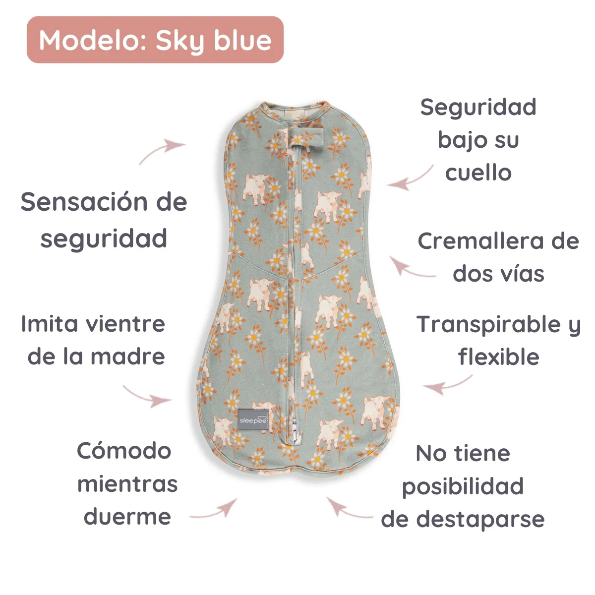 Saco De Dormir Bebé Envolvente First Step Sky Blue - Image 3