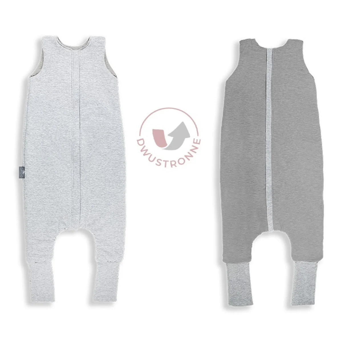 Saco De Dormir Con Pies Reversible T-m Jersey Algodón Melange Light-dark Grey