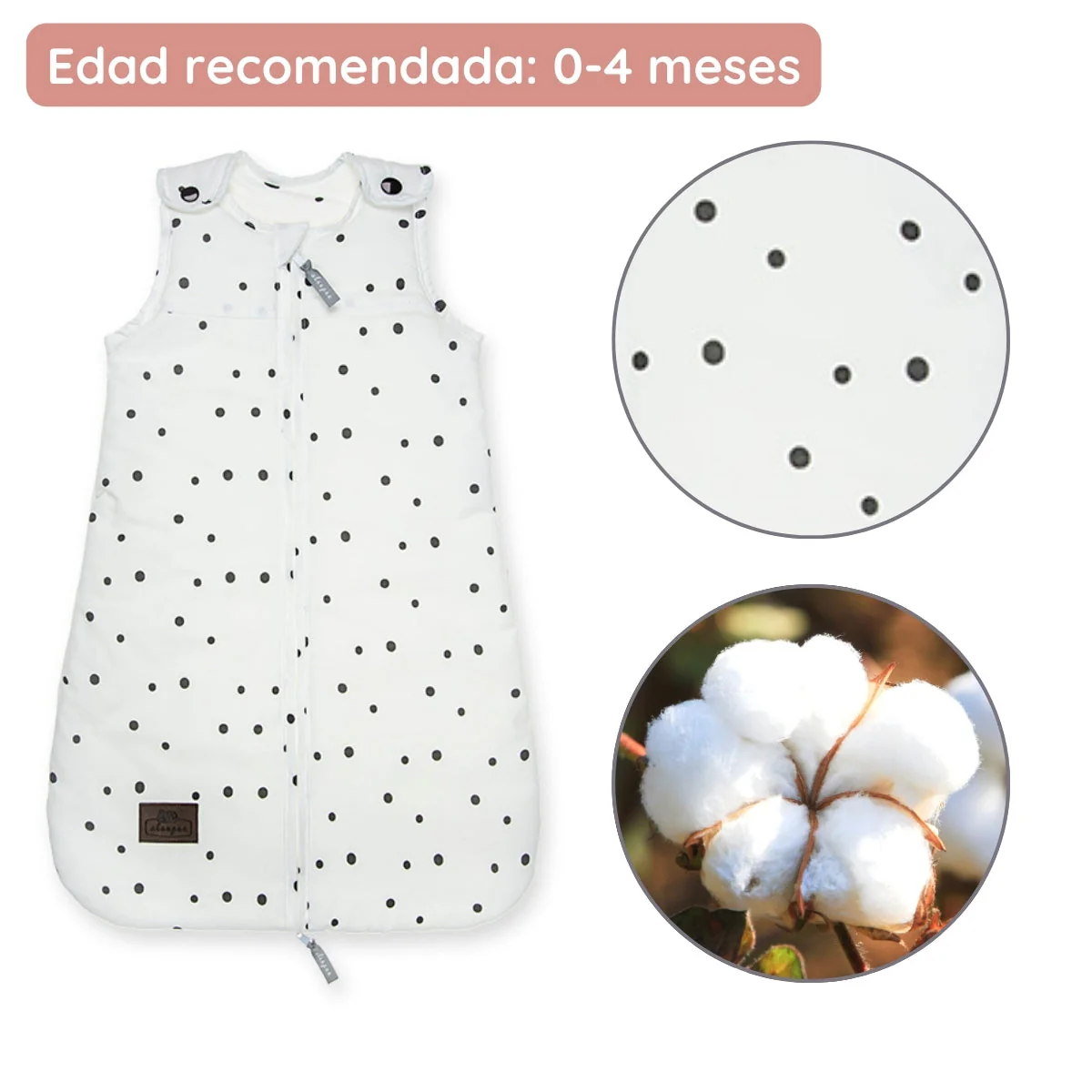 Saco De Dormir Para Bebés Newborn 0-4m Eucalyptus - Image 4