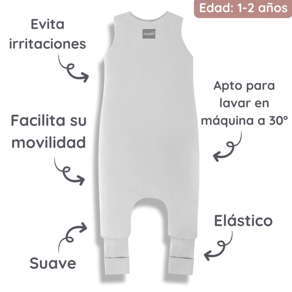 Sacos De Dormir Con Piernas T-m Jersey Algodón Grey - Image 2