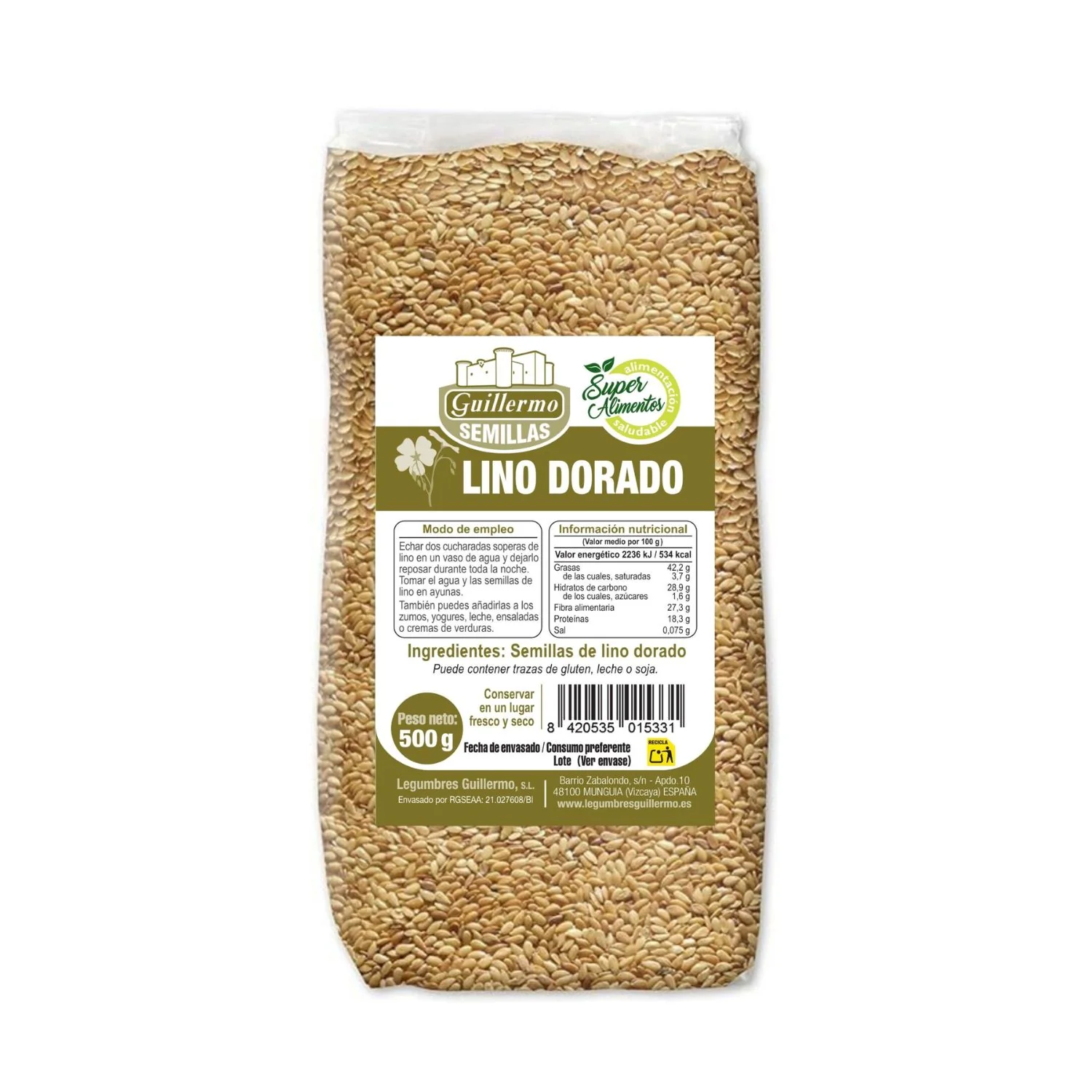 Semillas De Lino Dorado - 500 G