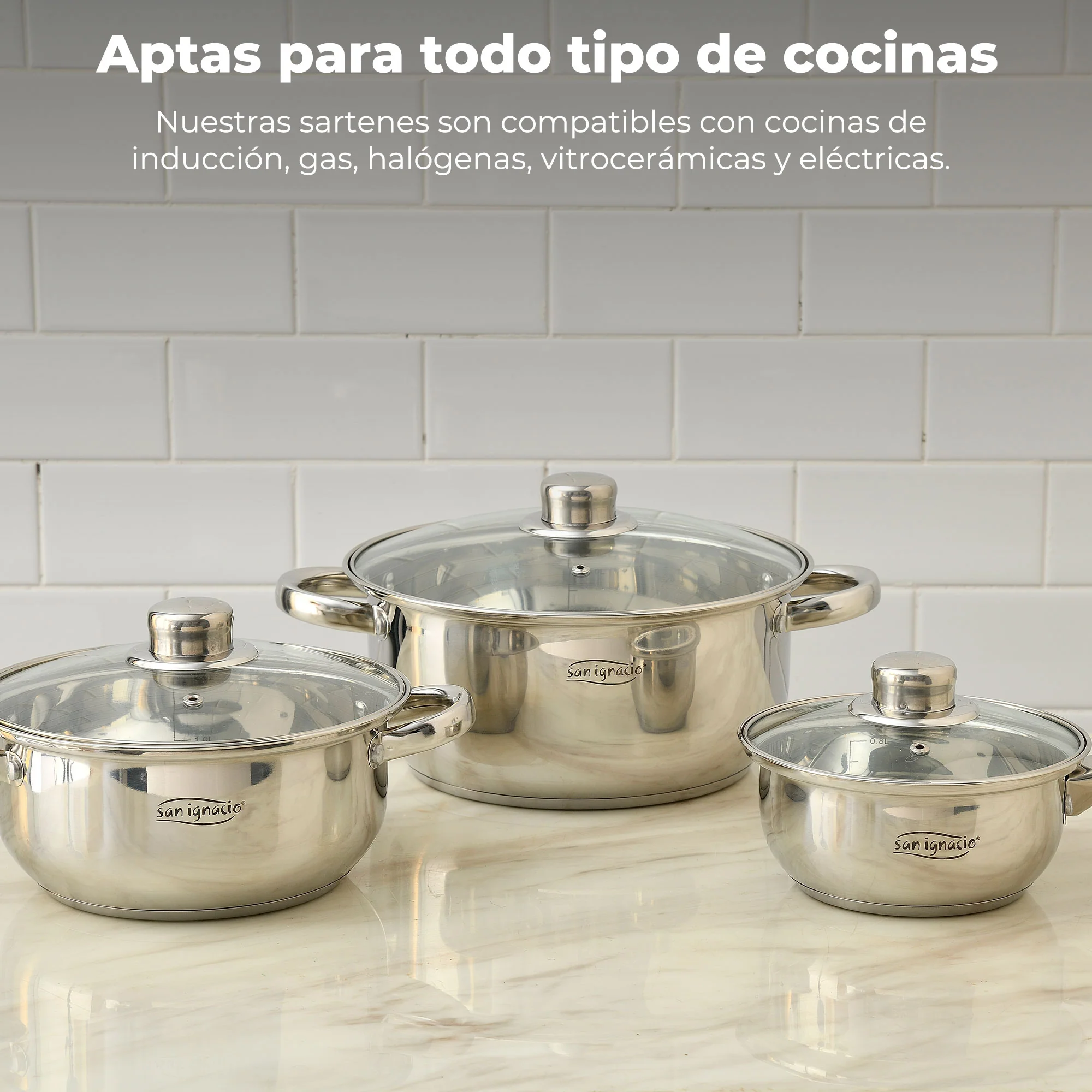 Set 12 Piezas, Batería De Cocina En Acero Inoxidable - Image 3