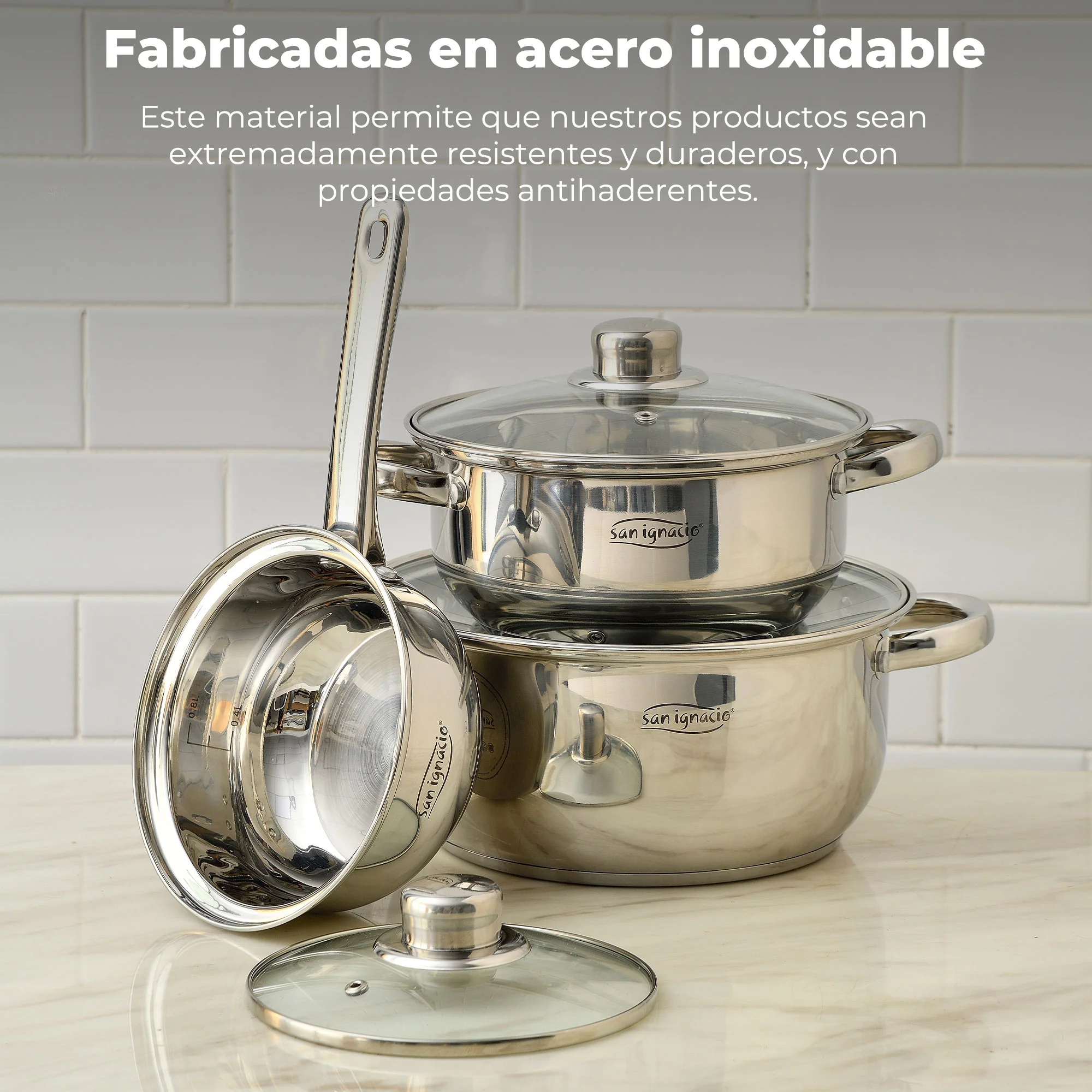 Set 12 Piezas, Batería De Cocina En Acero Inoxidable - Image 4