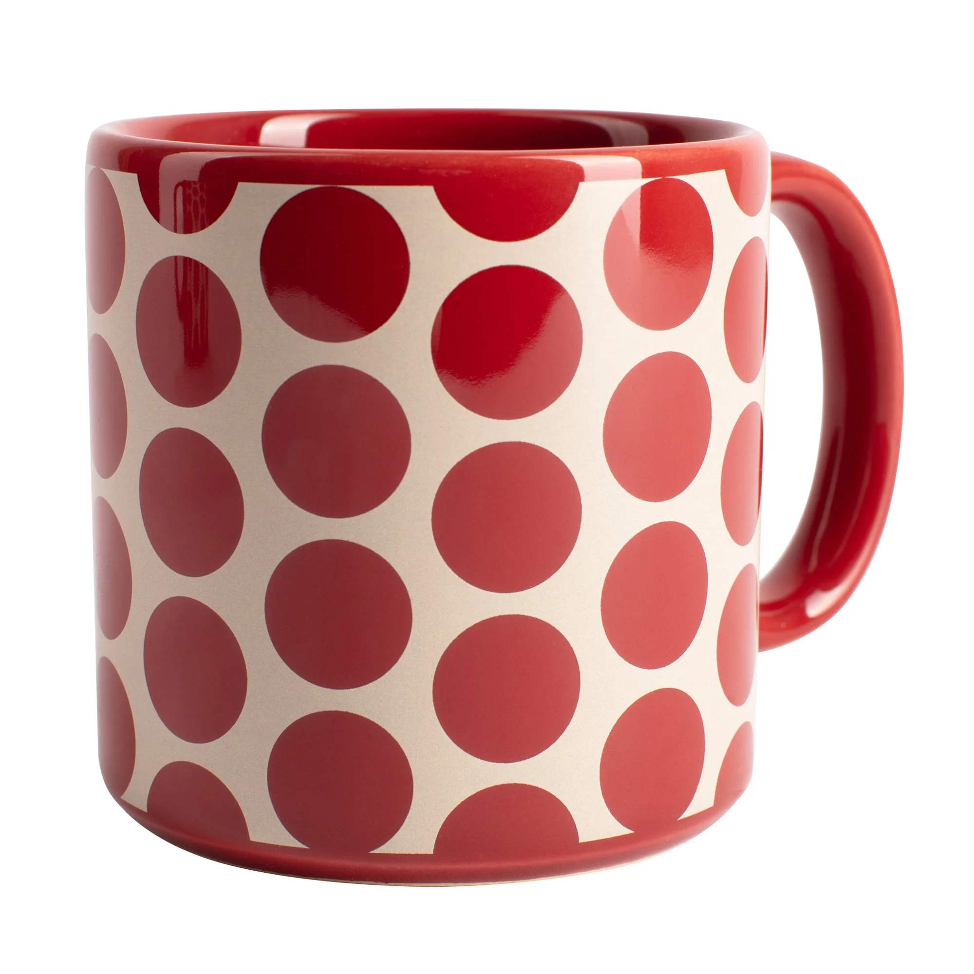Set 4 Pzs Tazas Gres 360ml Puntos Rojos Topos Rojos Benetton - Image 5