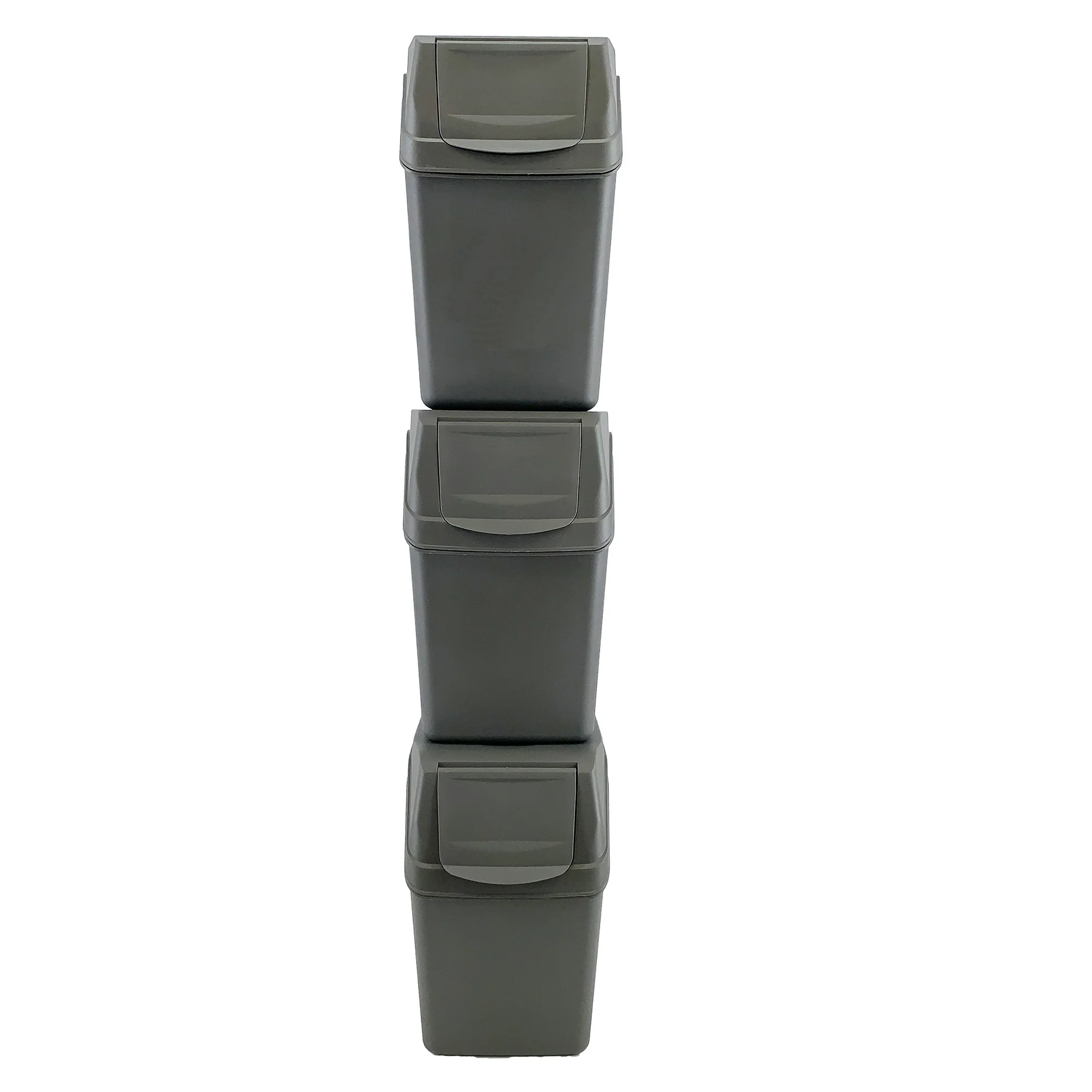 Set De 3 Cubos De Basura Keden Sortibox Para Reciclado, Gris, Volumen 3x25l - Image 2