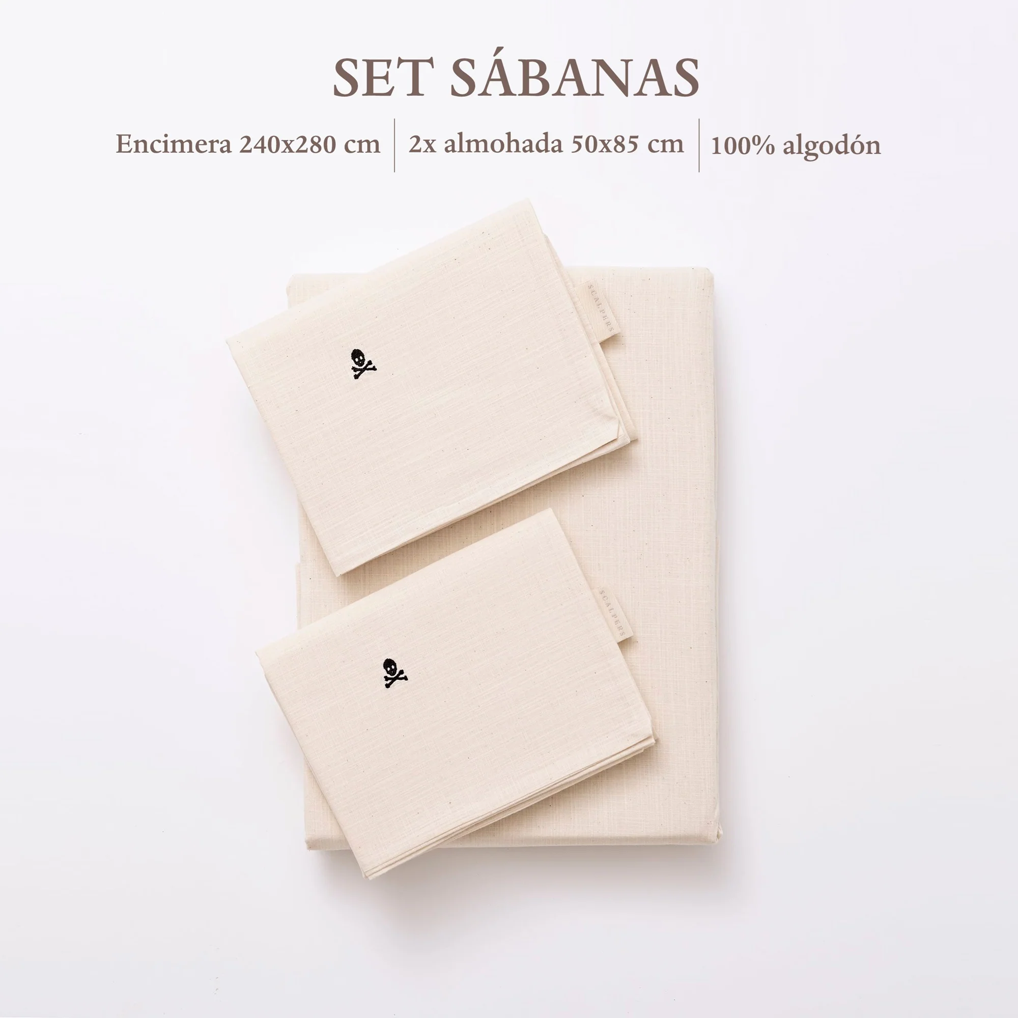 Set Sábanas Ocre (encimera 240x280cm + 2 Fundas De Almohada  50x85cm) 100% Algodón Scalpers Home - Image 2