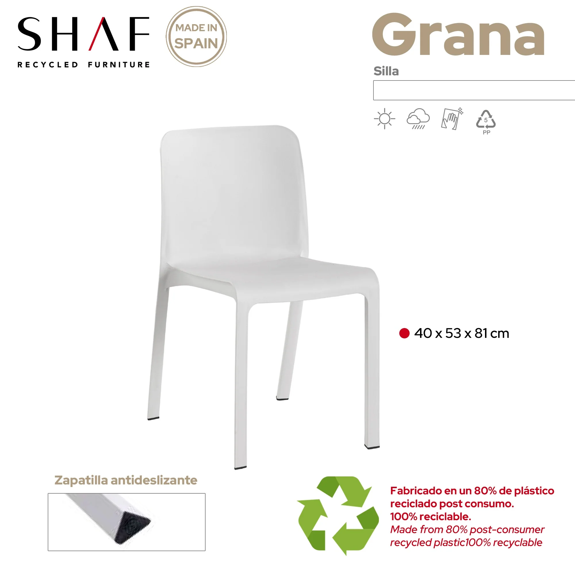 Silla Grana - Blanco - Image 3