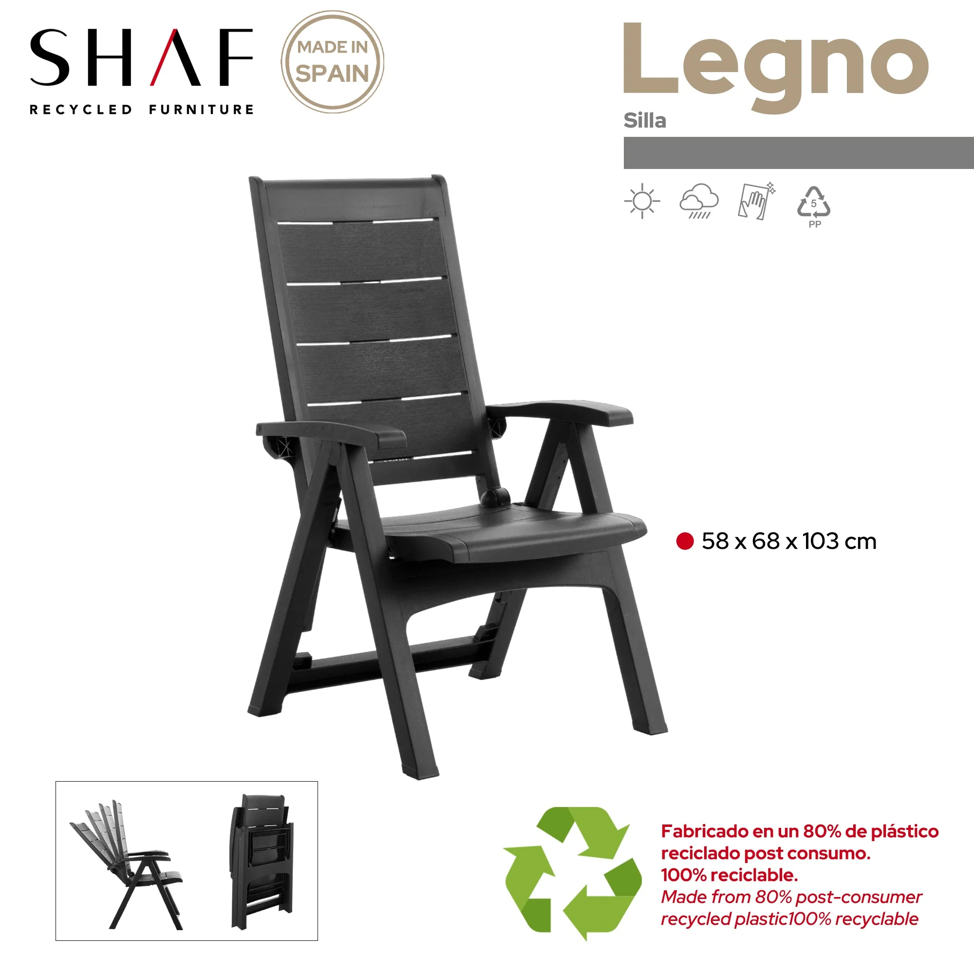 Sillón Legno Multiposición - Antracita - Image 3