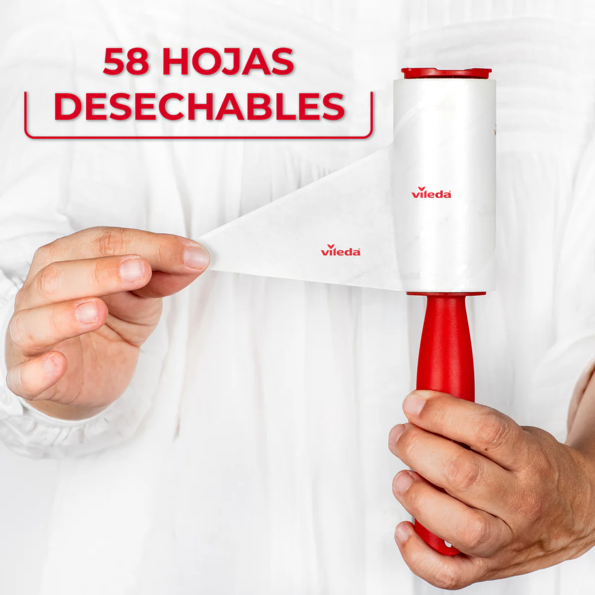 Sistema Rodillo Quitapelusas Pet Pro, Vileda Rojo/Blanco - Image 4