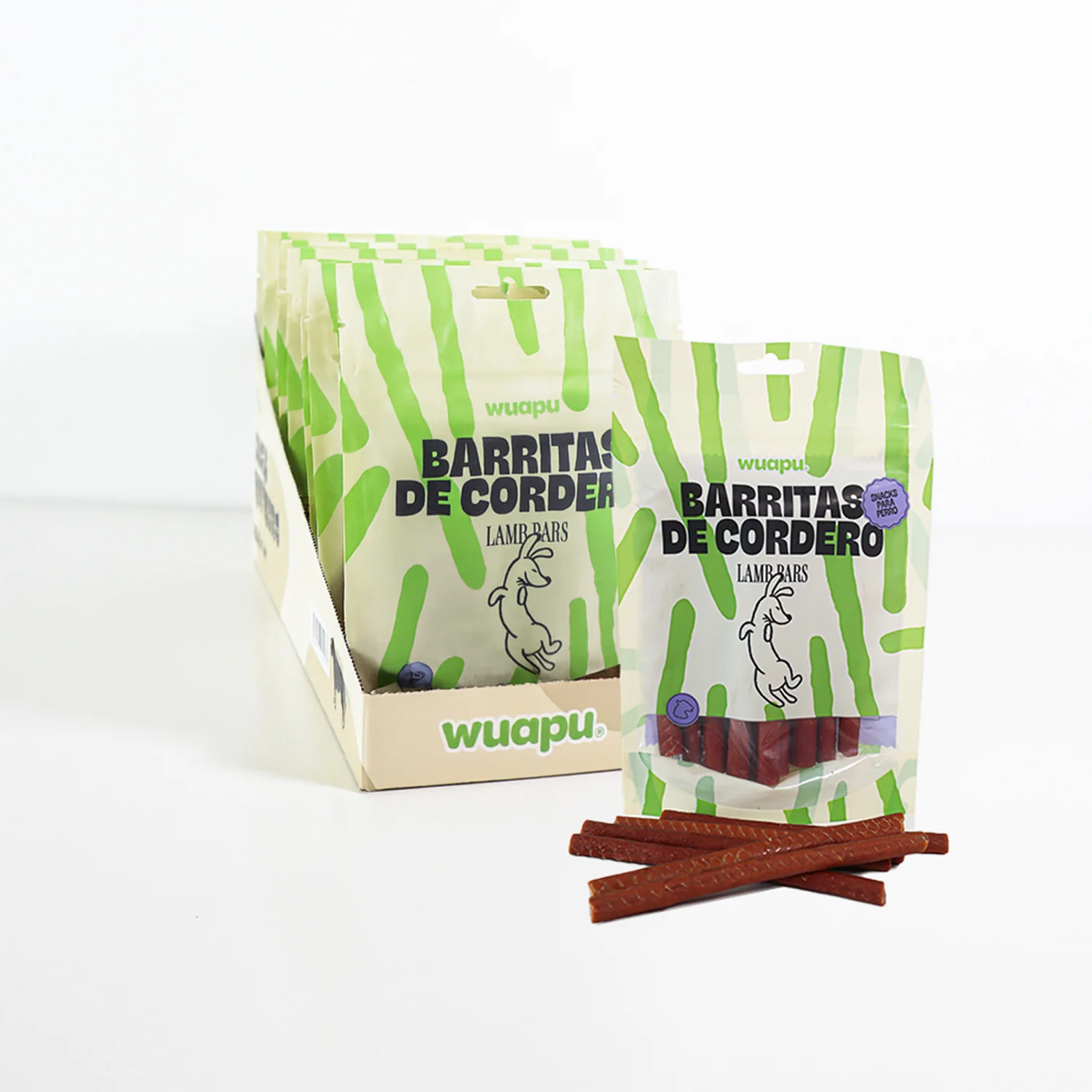 Snack Para Perro En Barritas Semihúmedas De Salmón 12 Paq X (100gr) Wuapu