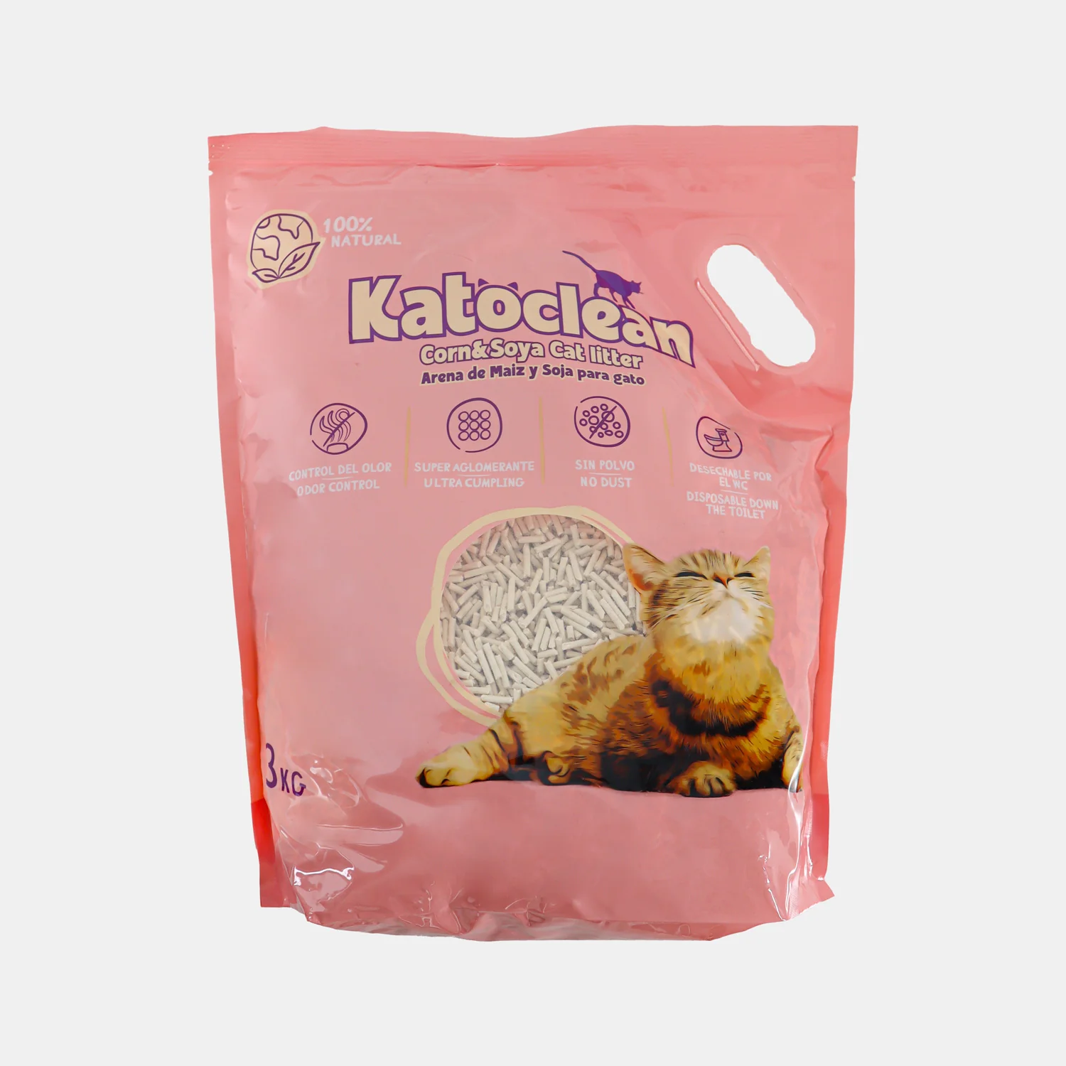 Sustrato En Pelet Para Gato Katoclean Biodegradable 40l