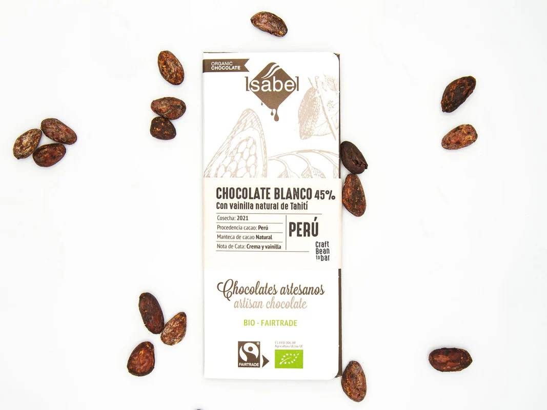 Tableta Bean To Bar Bio chocolate blanco, 45% cacao