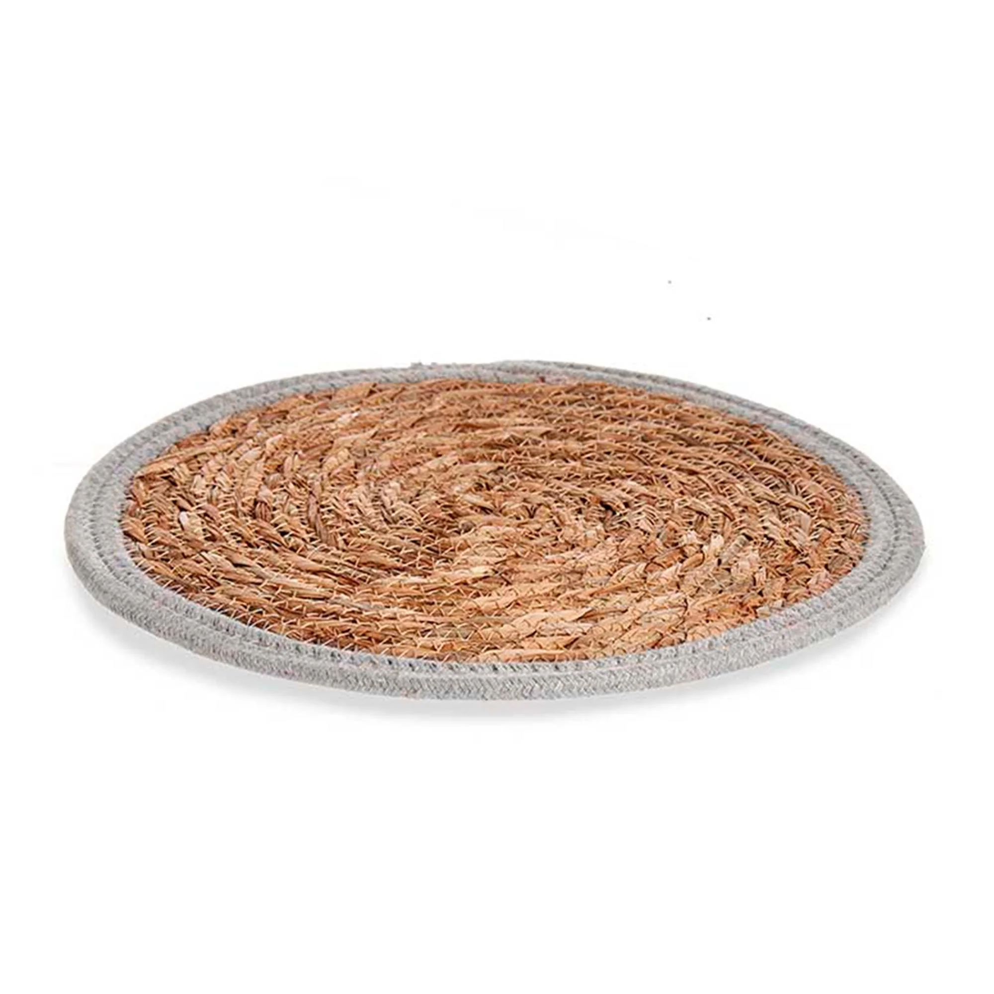 Tapete Natural Borde Gris 30cm Colección Kinvara
